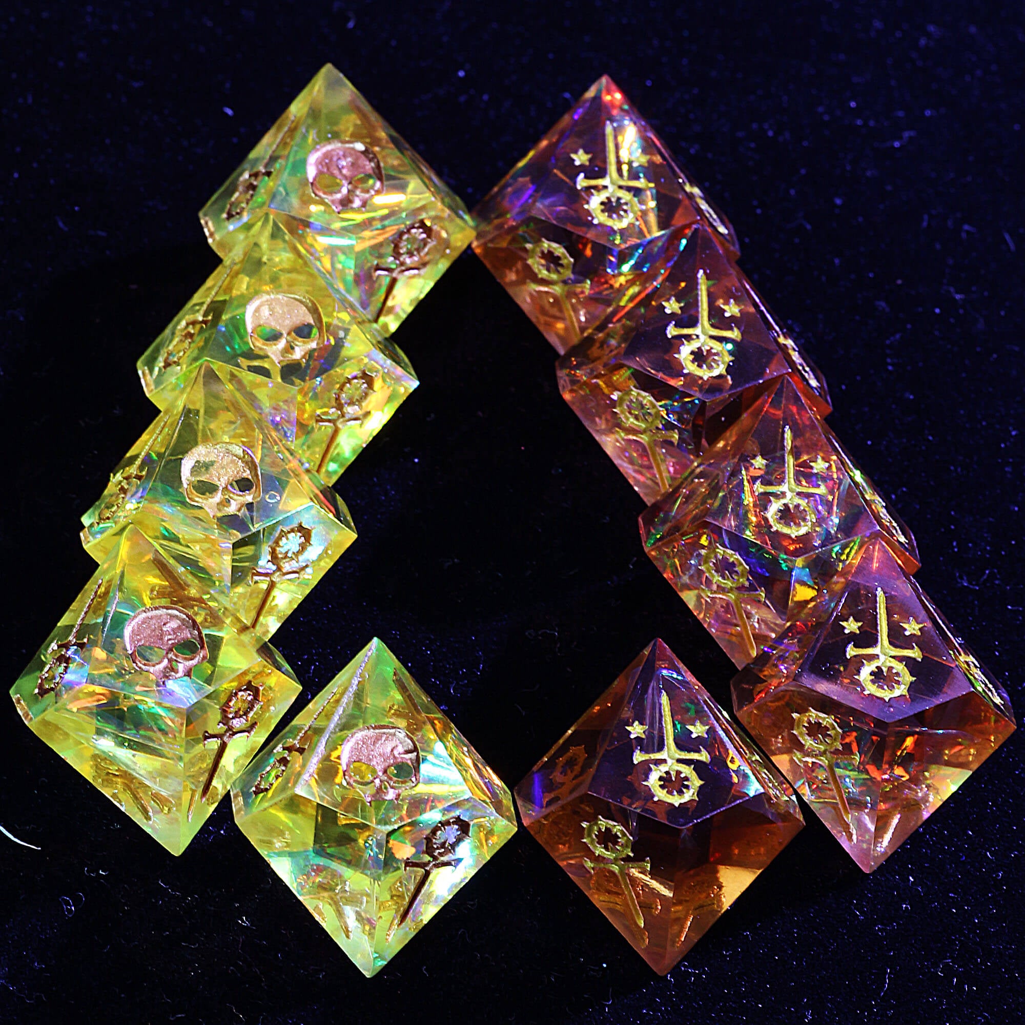 15 Polyhedral Resin Sabbat WoD Set of Dice VtM The Crucible - Dice of Dragons