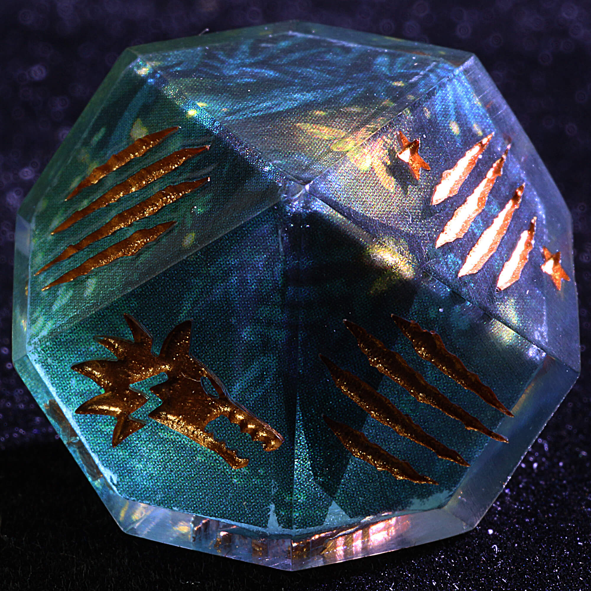 15 Polyhedral Resin WoD WtA Set Dice Nightfall Azure - Dice of Dragons