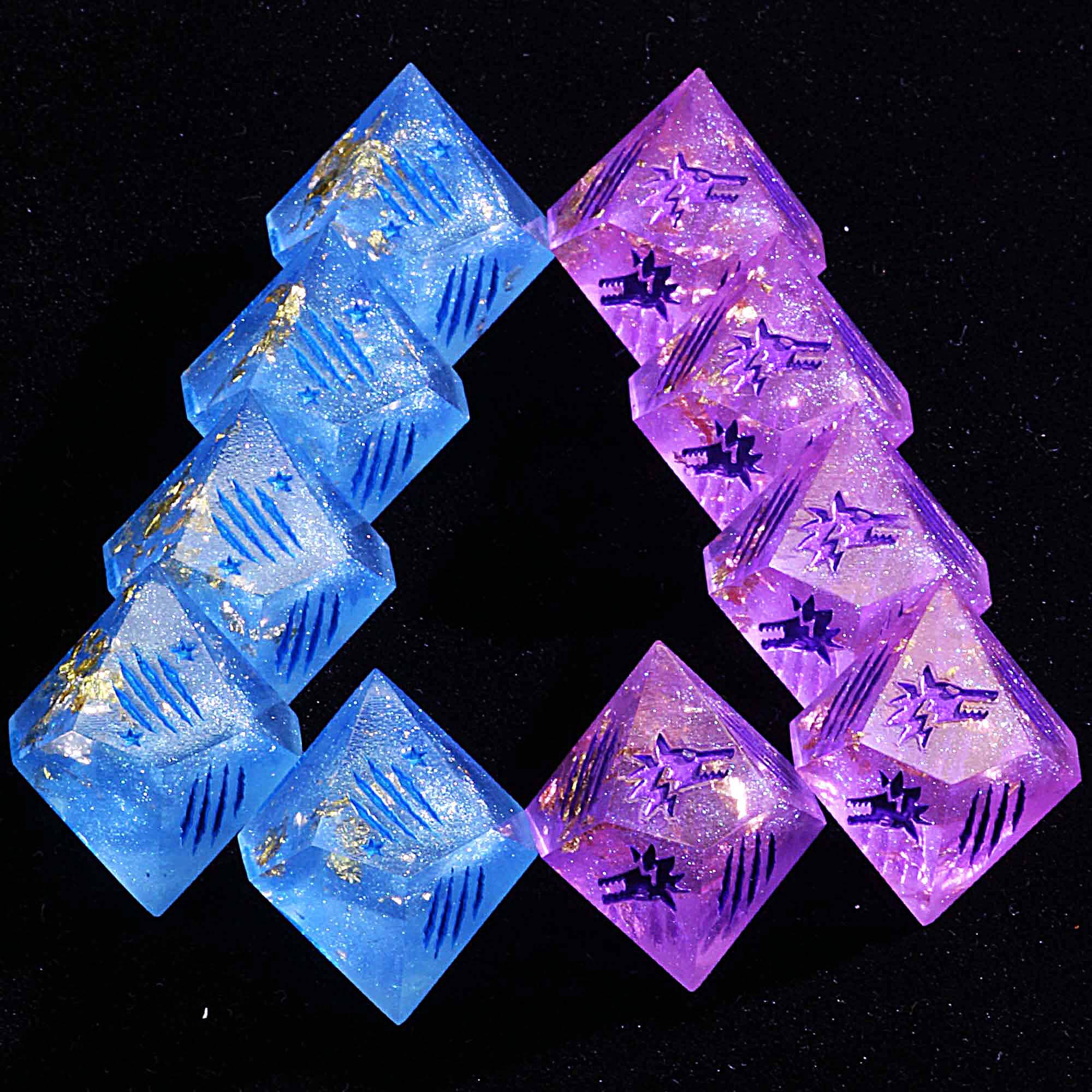 15 Polyhedral Resin WtA WoD Set Dice Aurora and Mirage