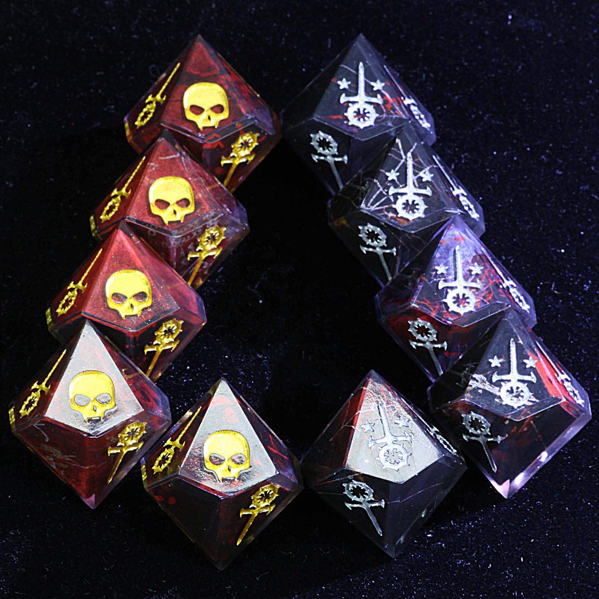 15 Polyhedral Sabbat VtM Dice WoD Set Crimson Tide Breach - Dice of Dragons