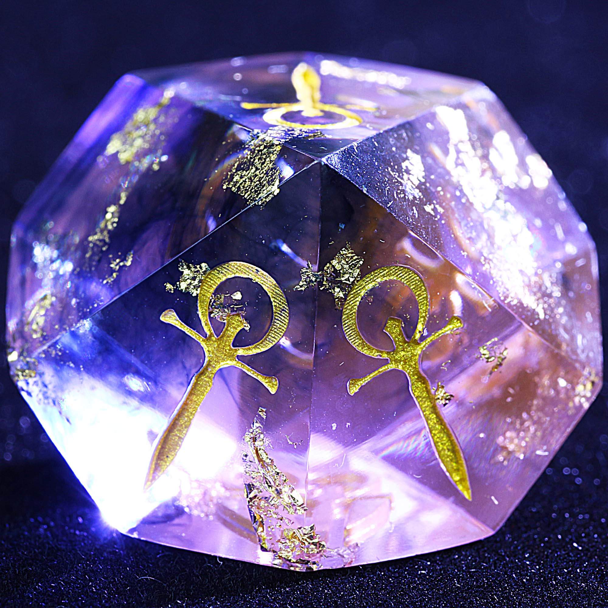 15 Resin Set of D and D Vampire The Masquerade VtM Hunger Dice Red Gold Foil