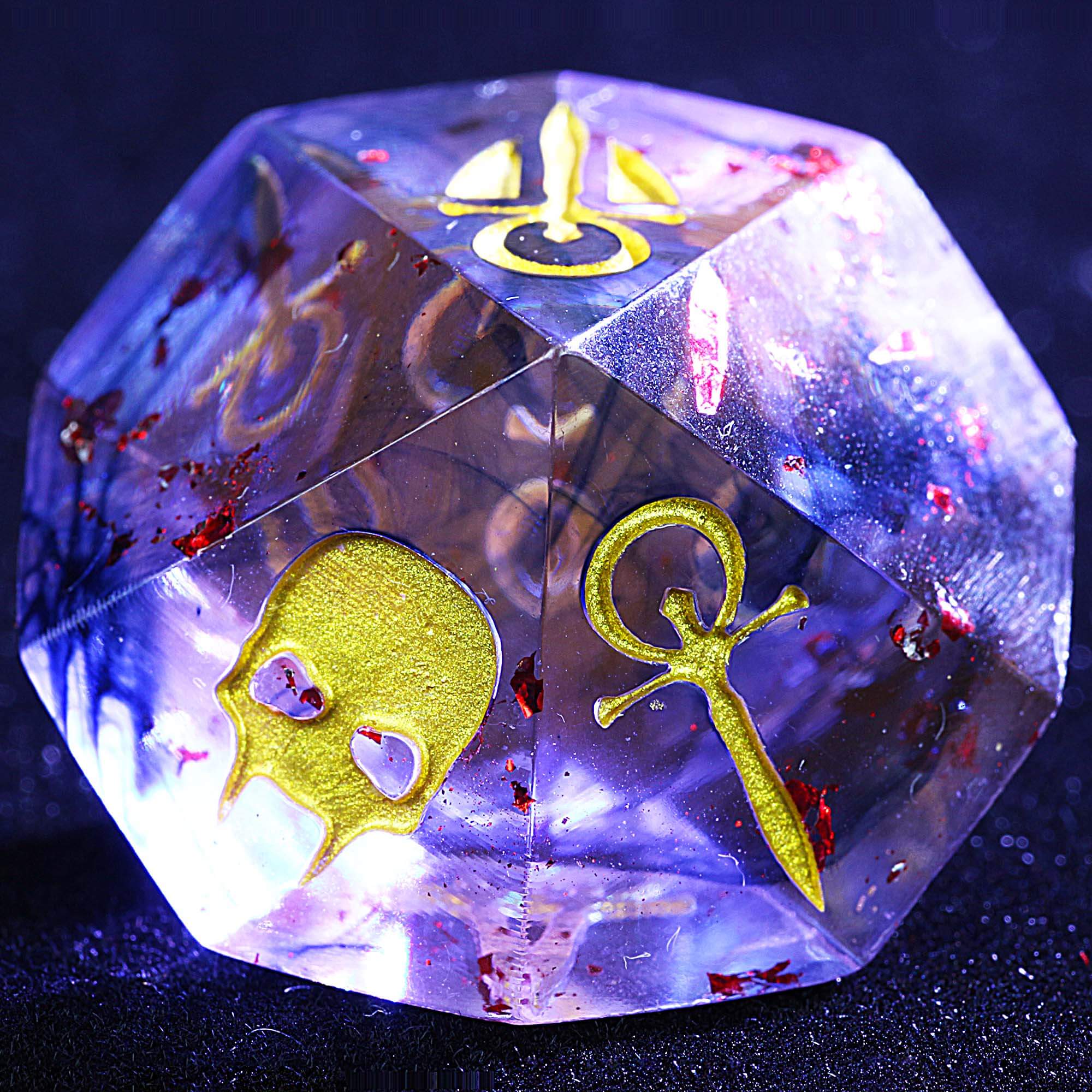 15 Resin Set of D and D Vampire The Masquerade VtM Hunger Dice Red Gold Foil