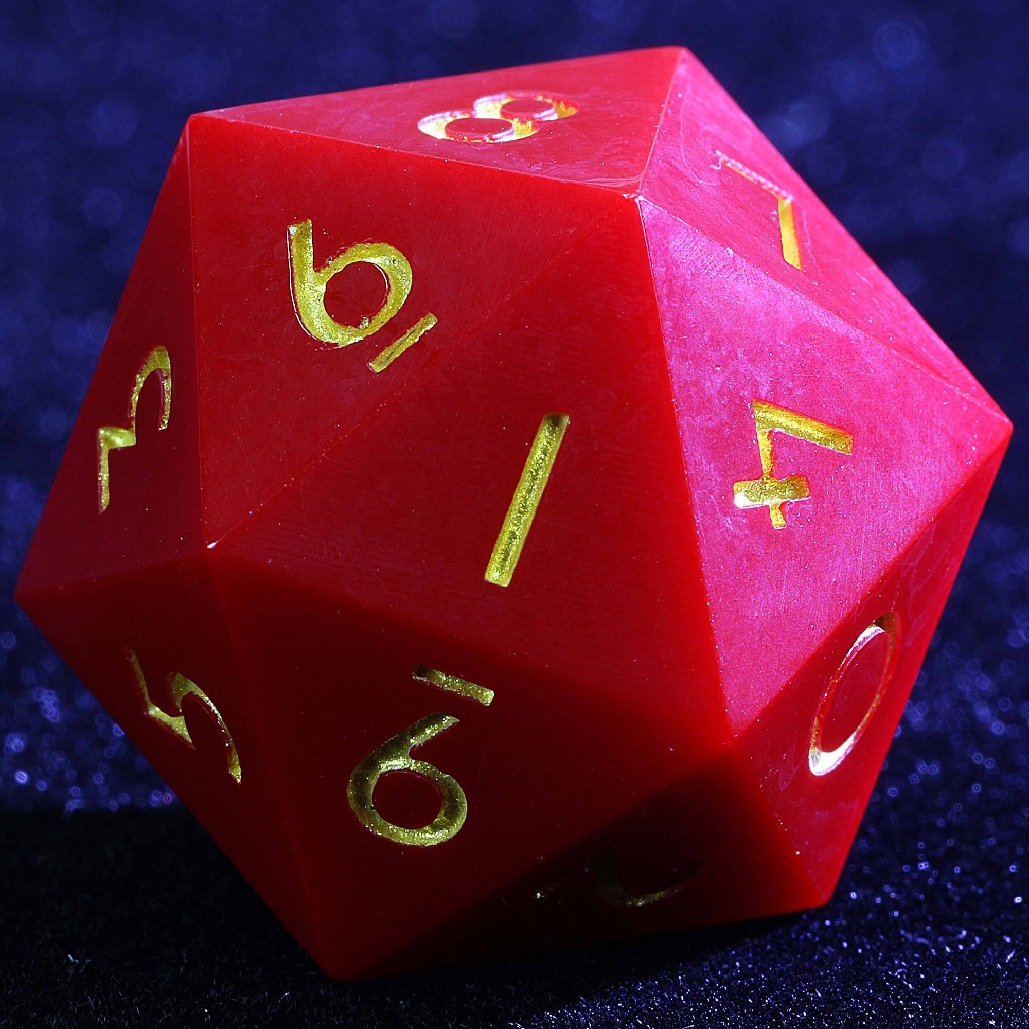 3 Polyhedral Resin 20-Sided D10 and 6-Sided D3 Draw Steel Dice Set Crimson Impact - Dice of Dragons