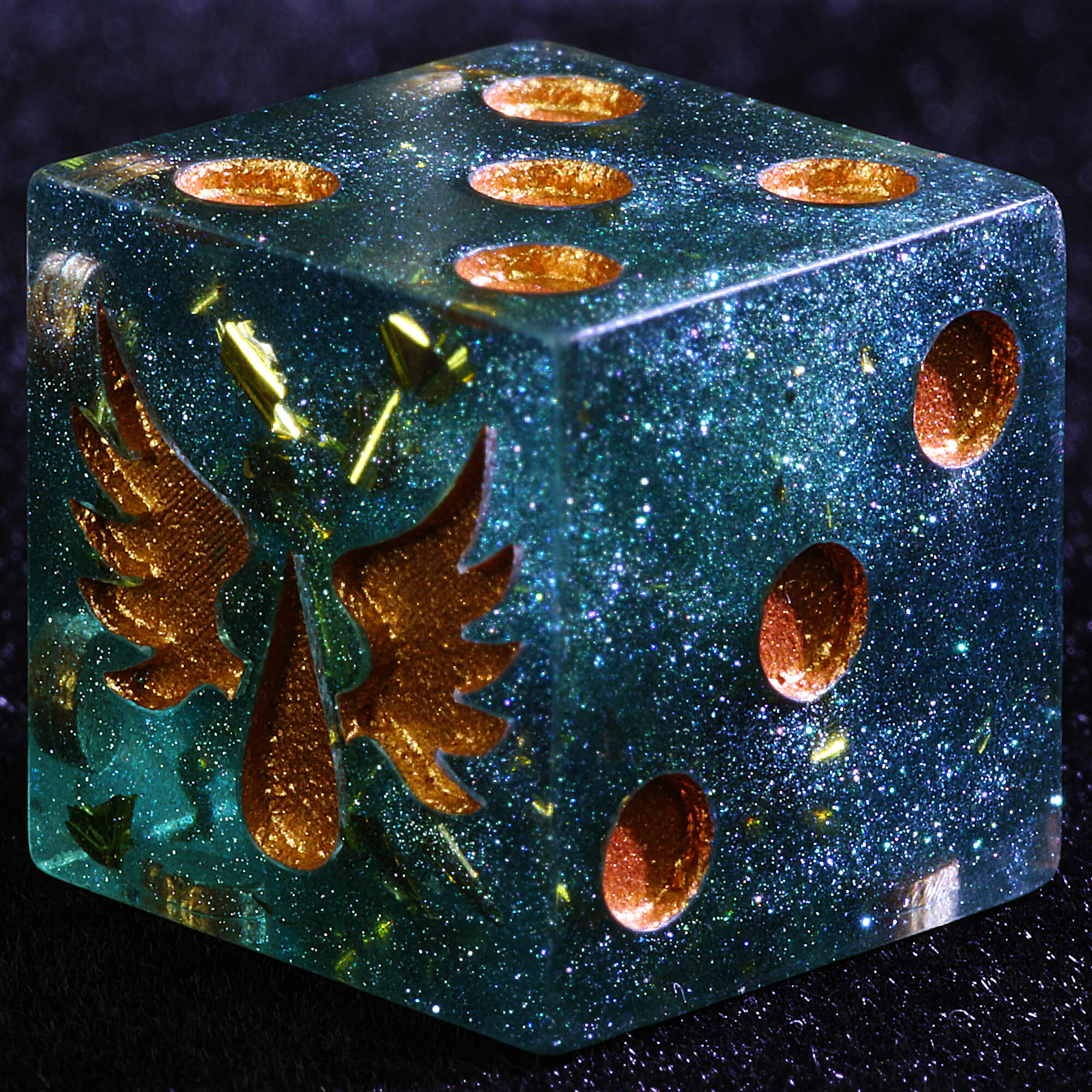 5 Polyhedral Resin Blood Angels Warhammer 40K Set Dice D6 Angel Nebula