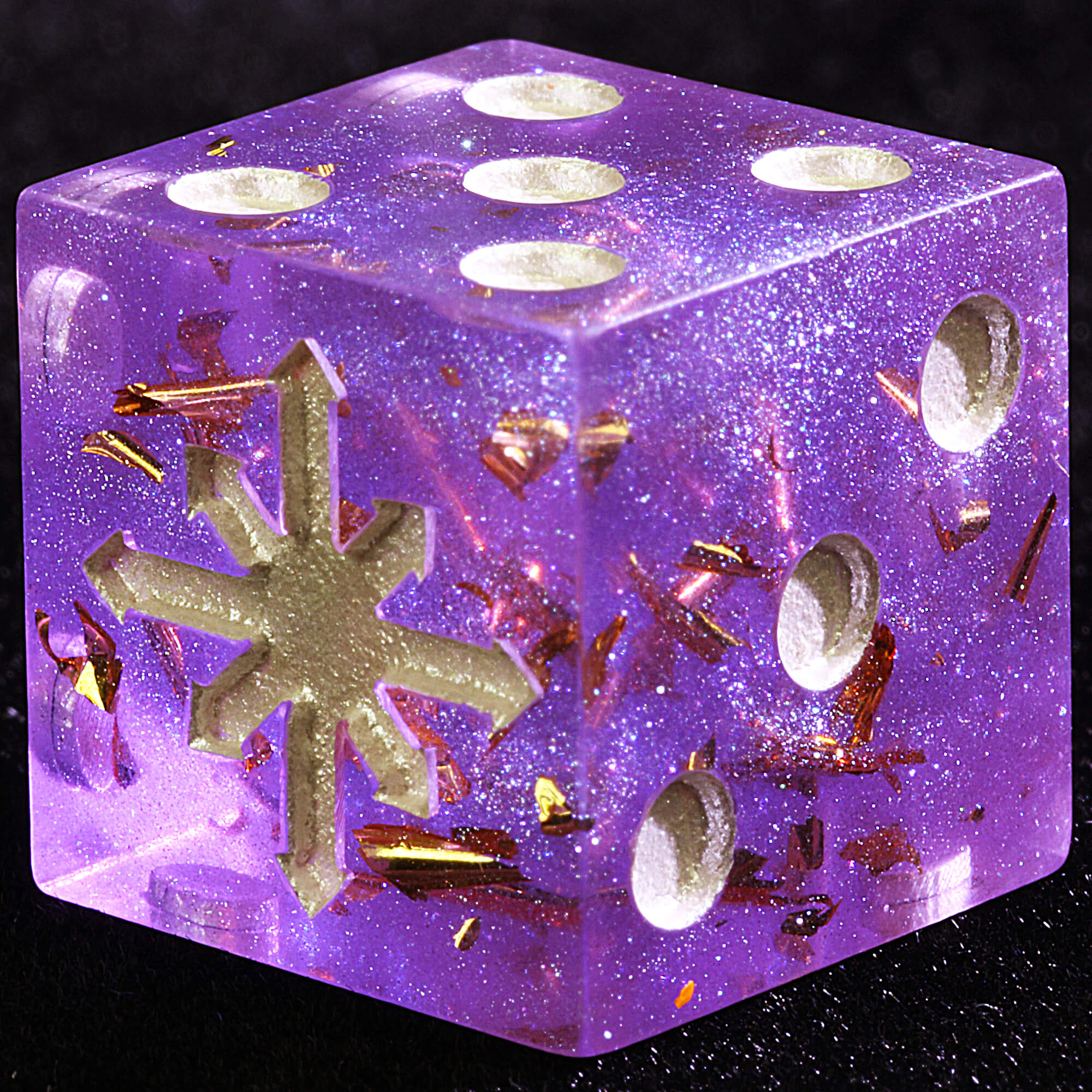 5 Polyhedral Resin Chaos Space D6 Warhammer 40K Set Dice Arcane Amethyst