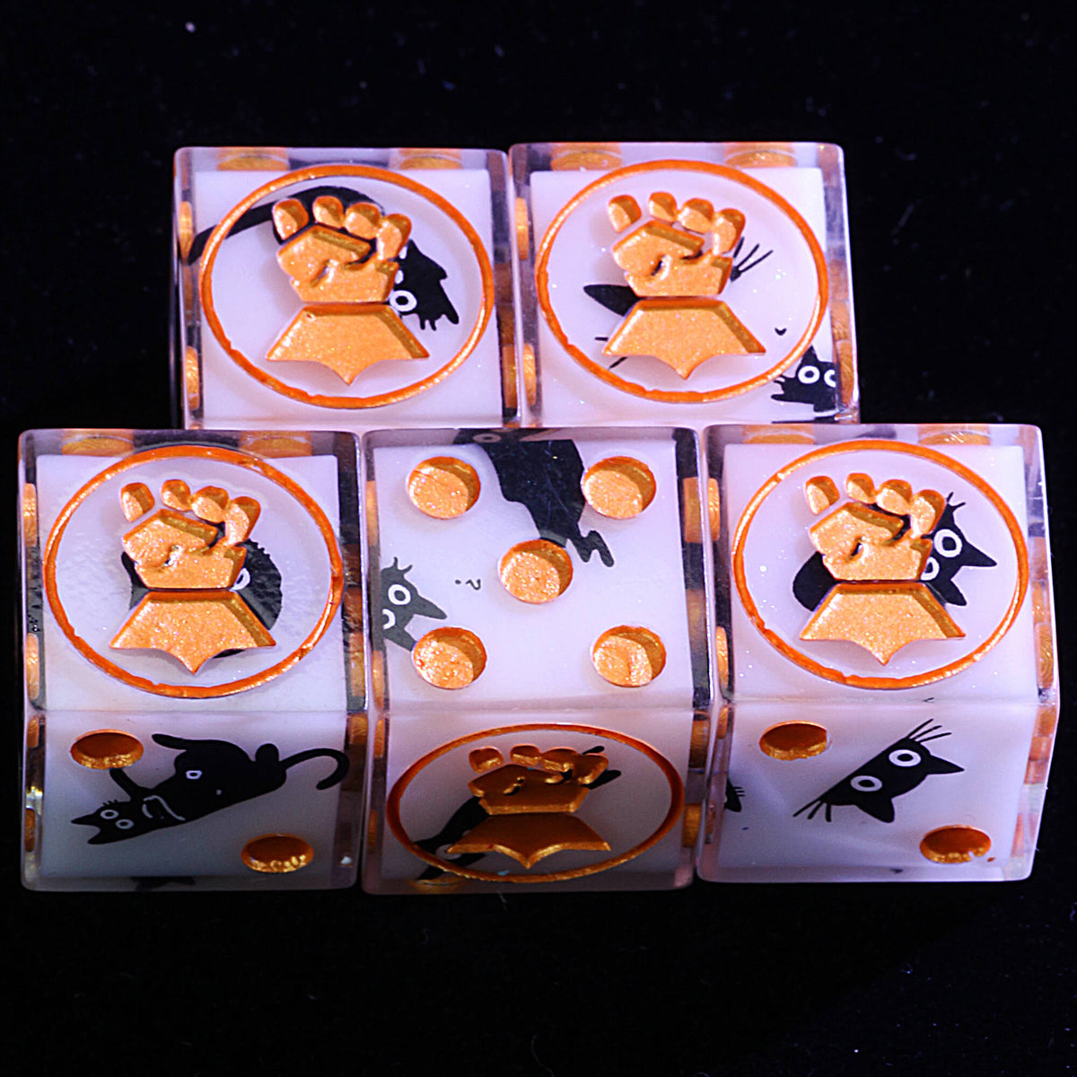 5 Polyhedral Resin Imperial Fists D6 Set of Dice Warhammer 40K Moonlit Relic