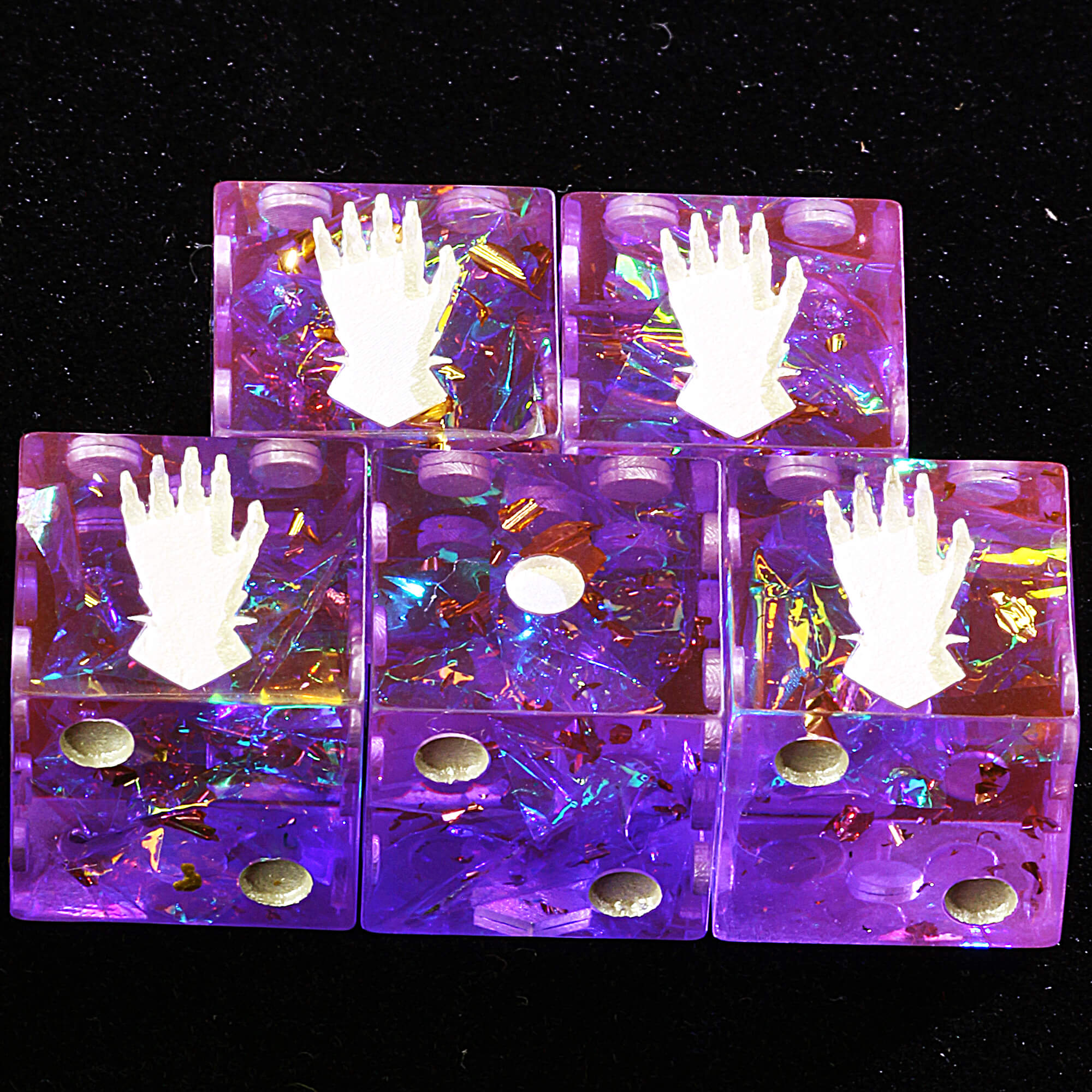 5 Polyhedral Resin Iron Hands Warhammer 40K D6 Dice Sets Slaanesh Indulgence