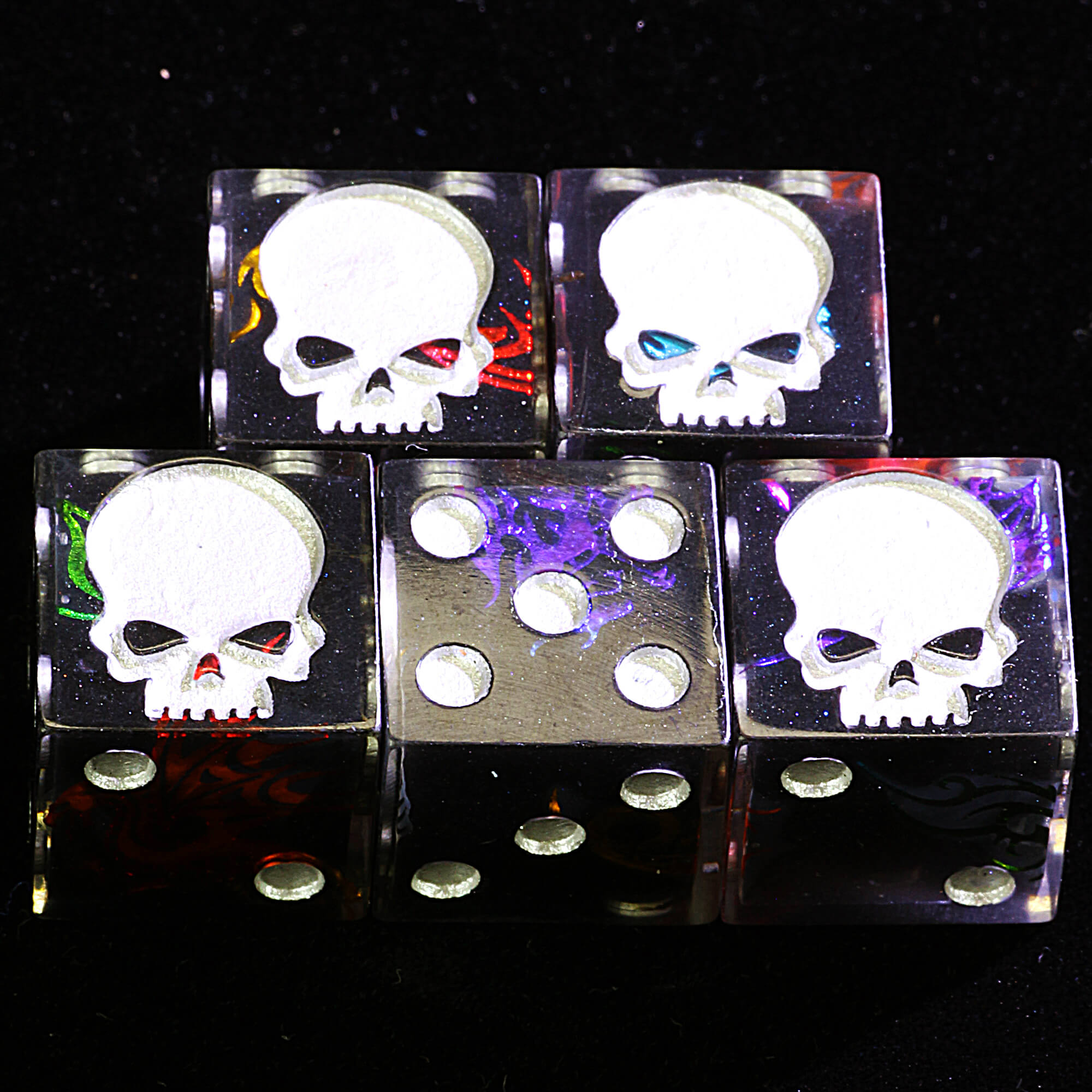 5 Polyhedral Resin Legion of the Damned D6 Warhammer 40K Set of Dice Chaos Shard