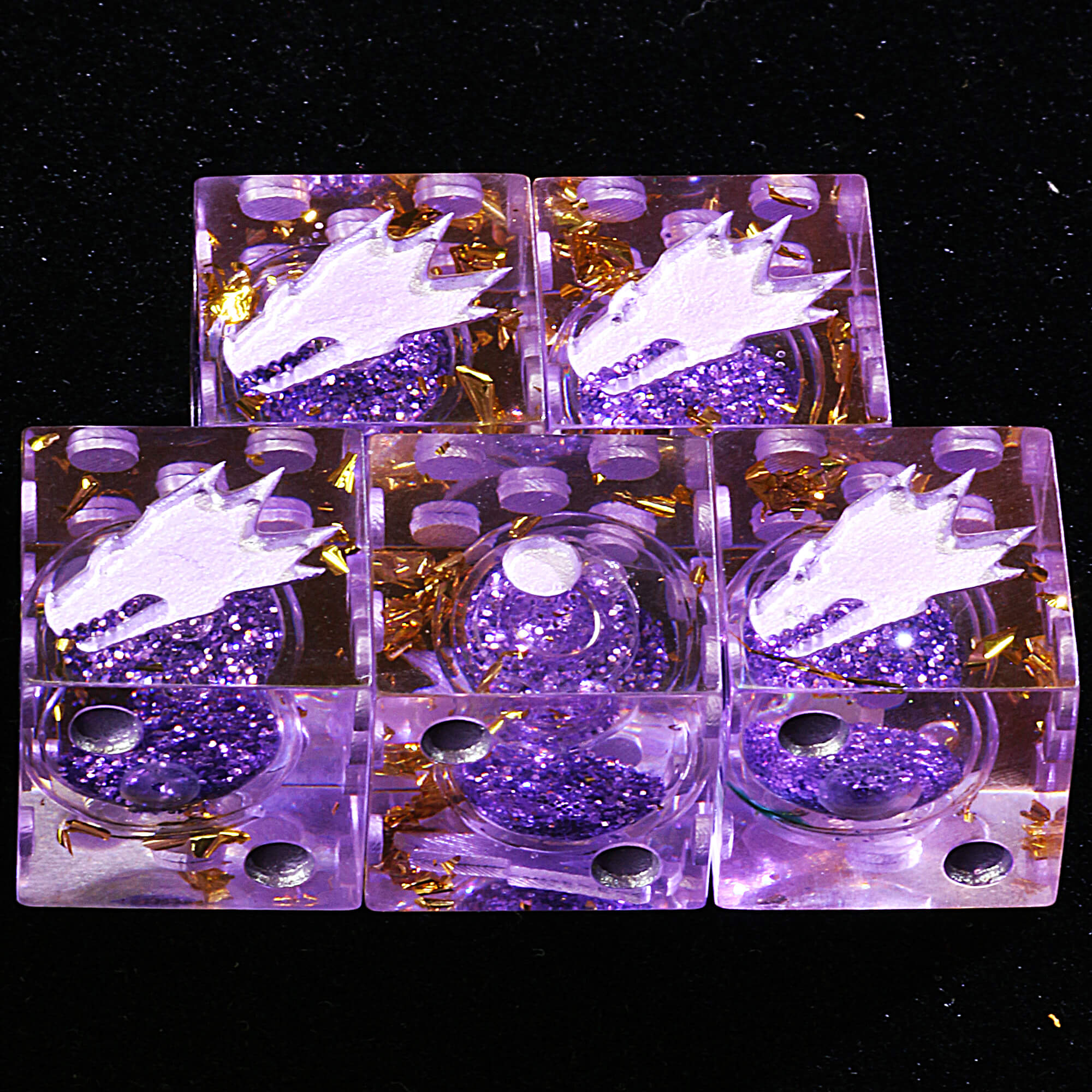 5 Polyhedral Resin Liquid Core Salamanders D6 Dice Sets Warhammer 40K Amethyst Void