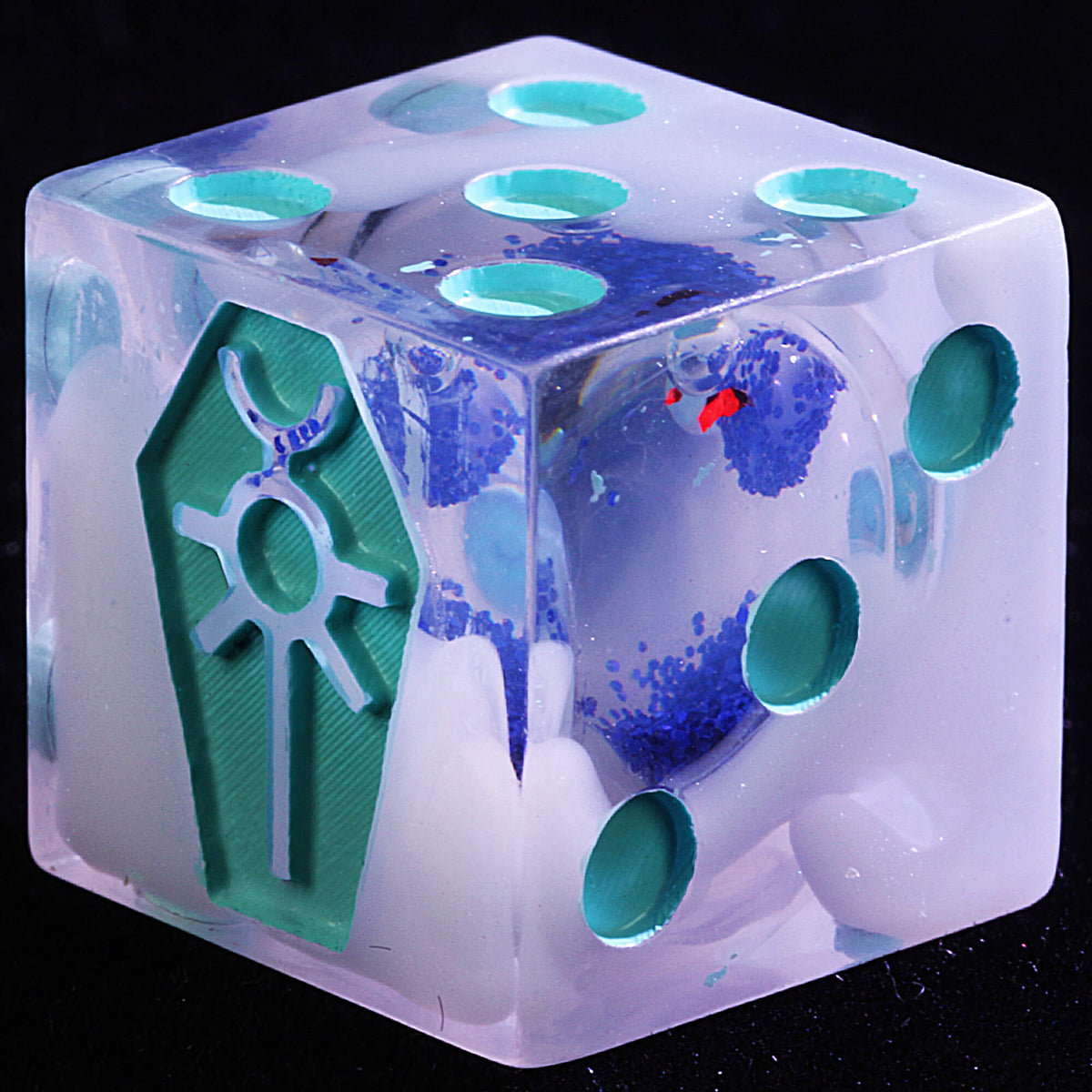 5 Polyhedral Resin Necrons Liquid Core Sets Dice D6 Warhammer 40K Crypt Mist