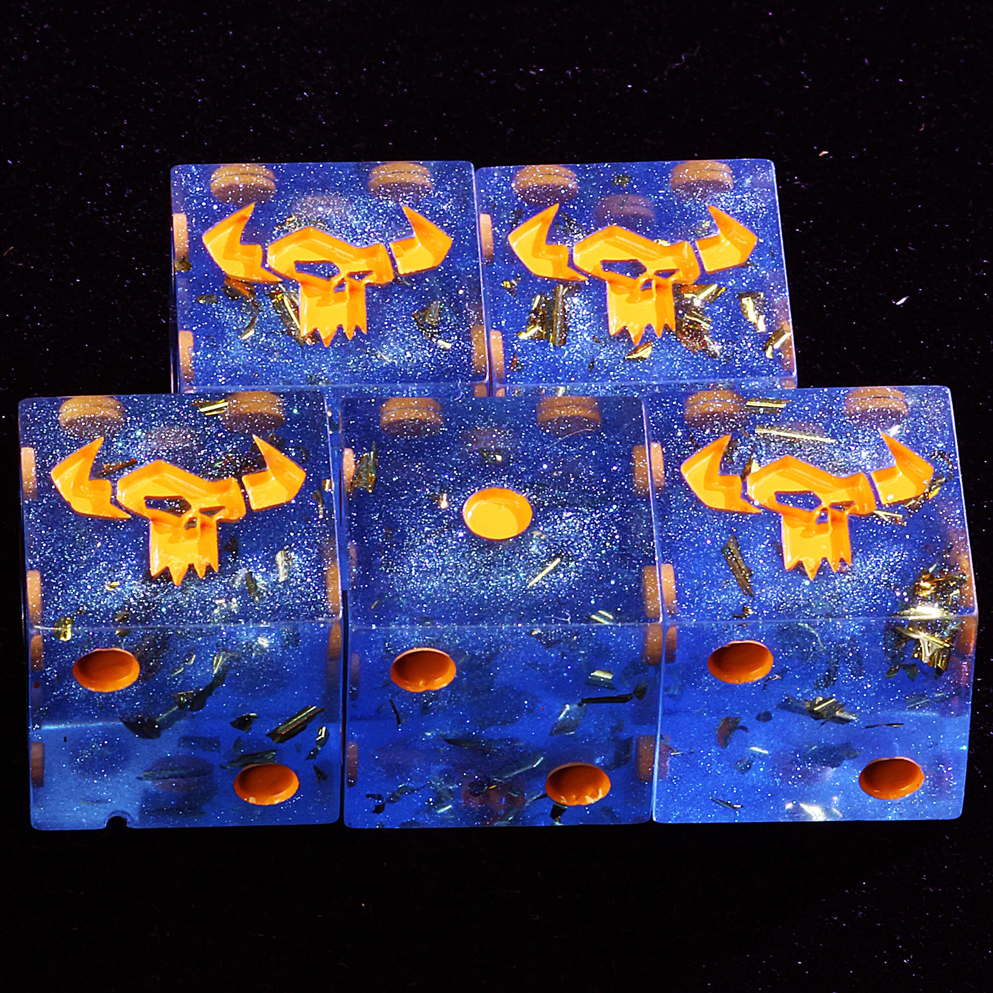 5 Polyhedral Resin Orks Warhammer 40K D6 Set Dice Waaagh Galaxy