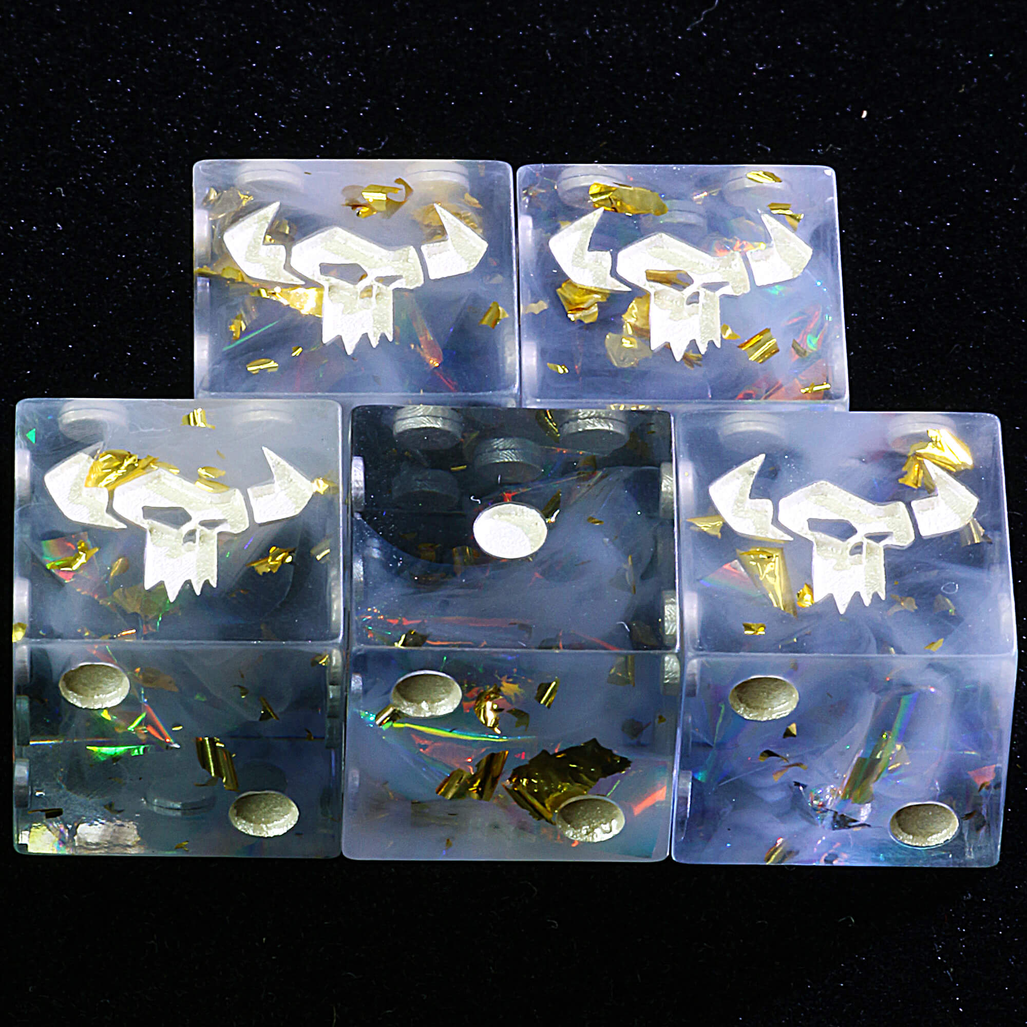5 Polyhedral Resin Orks Warhammer 40K Dice Sets D6 Frozen Waaagh