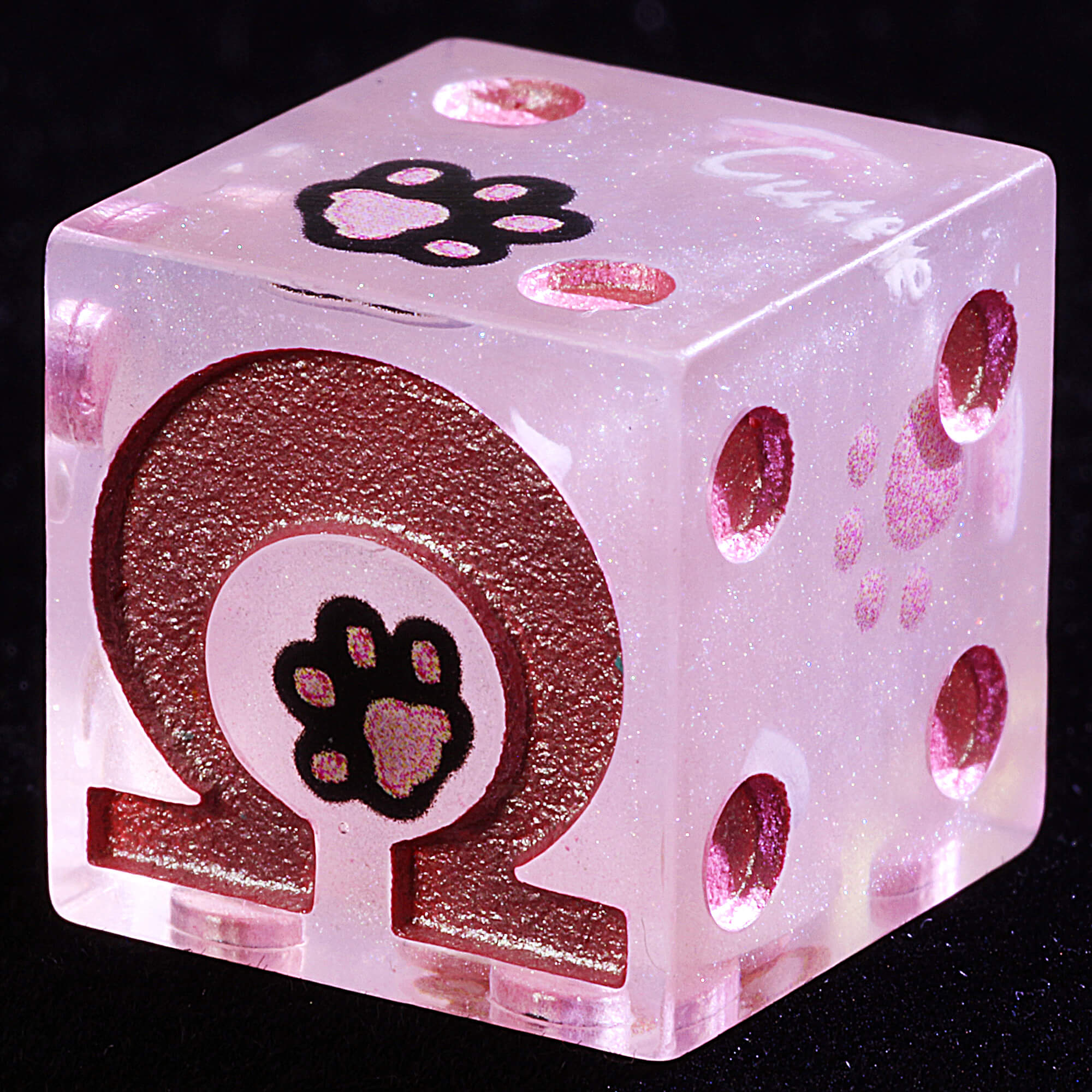 5 Polyhedral Resin Ultramarines Set of Dice D6 Warhammer 40K Pink Mirage