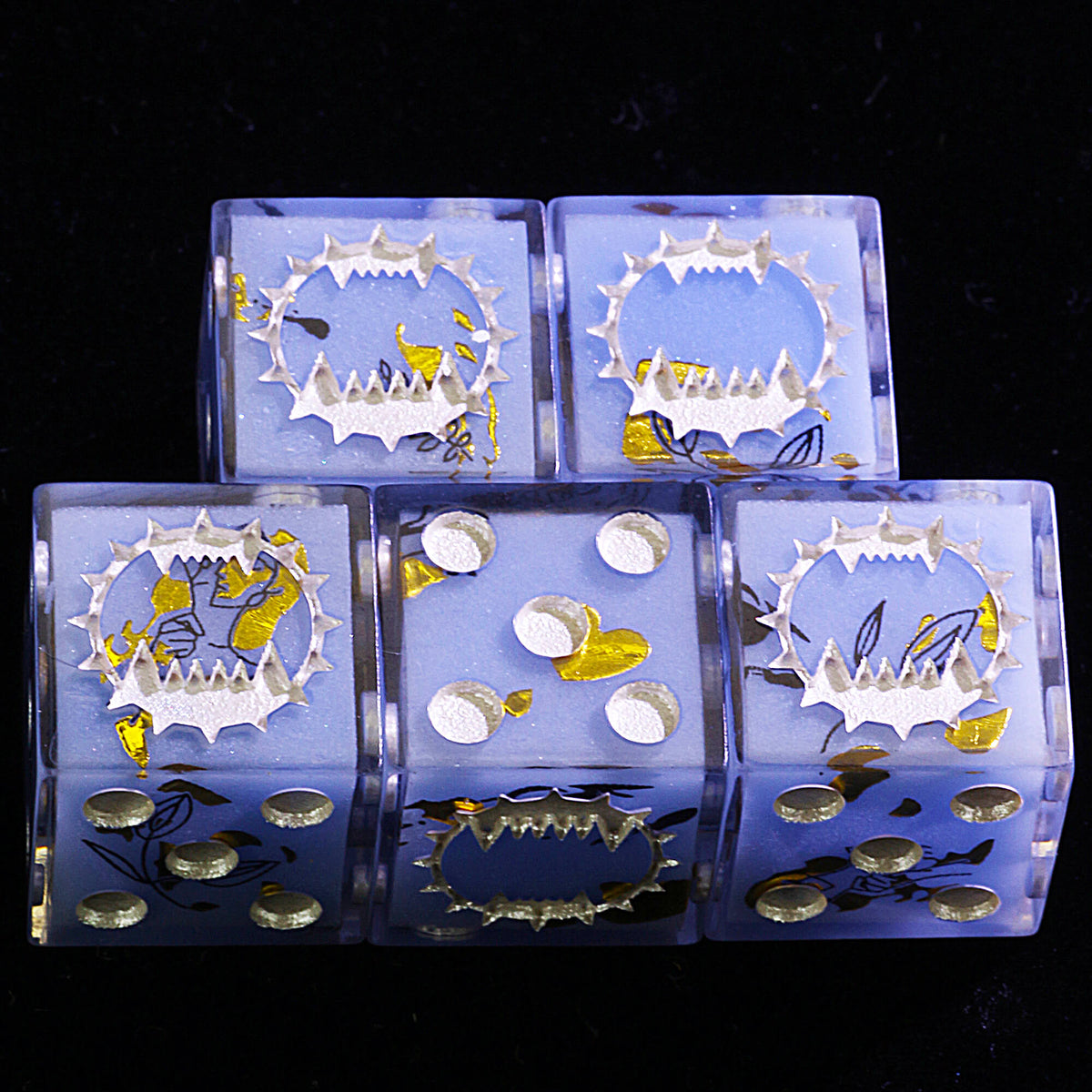 5 Polyhedral Resin World Eaters Warhammer 40K D6 Sets Dice Auric Frost