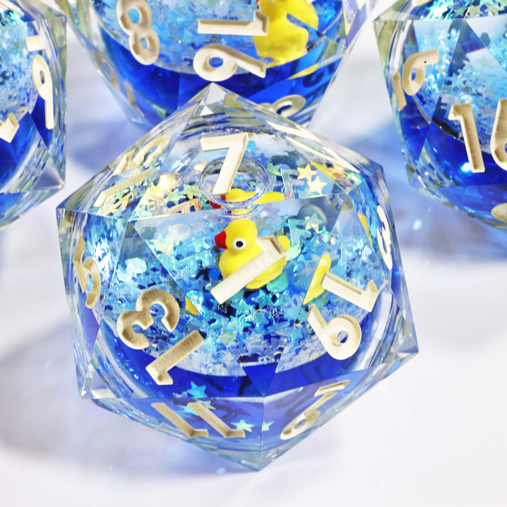 50mm Polyhedral Yellow Duck Liquid Core Huge D20 Dice DND For TRPG - Dice of Dragons