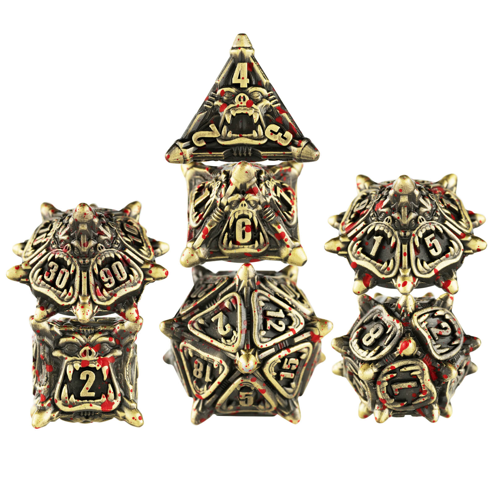 7 Monster Polyhedral Metal DD Dice Set - Ancient Bronze Blood - Dice of Dragons