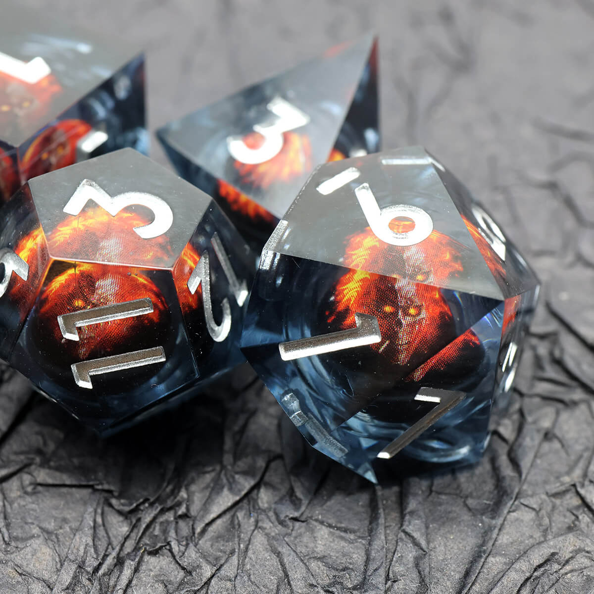 7-Piece Dragon Eye Sharp Edge DND Dice Set - Dice of Dragons