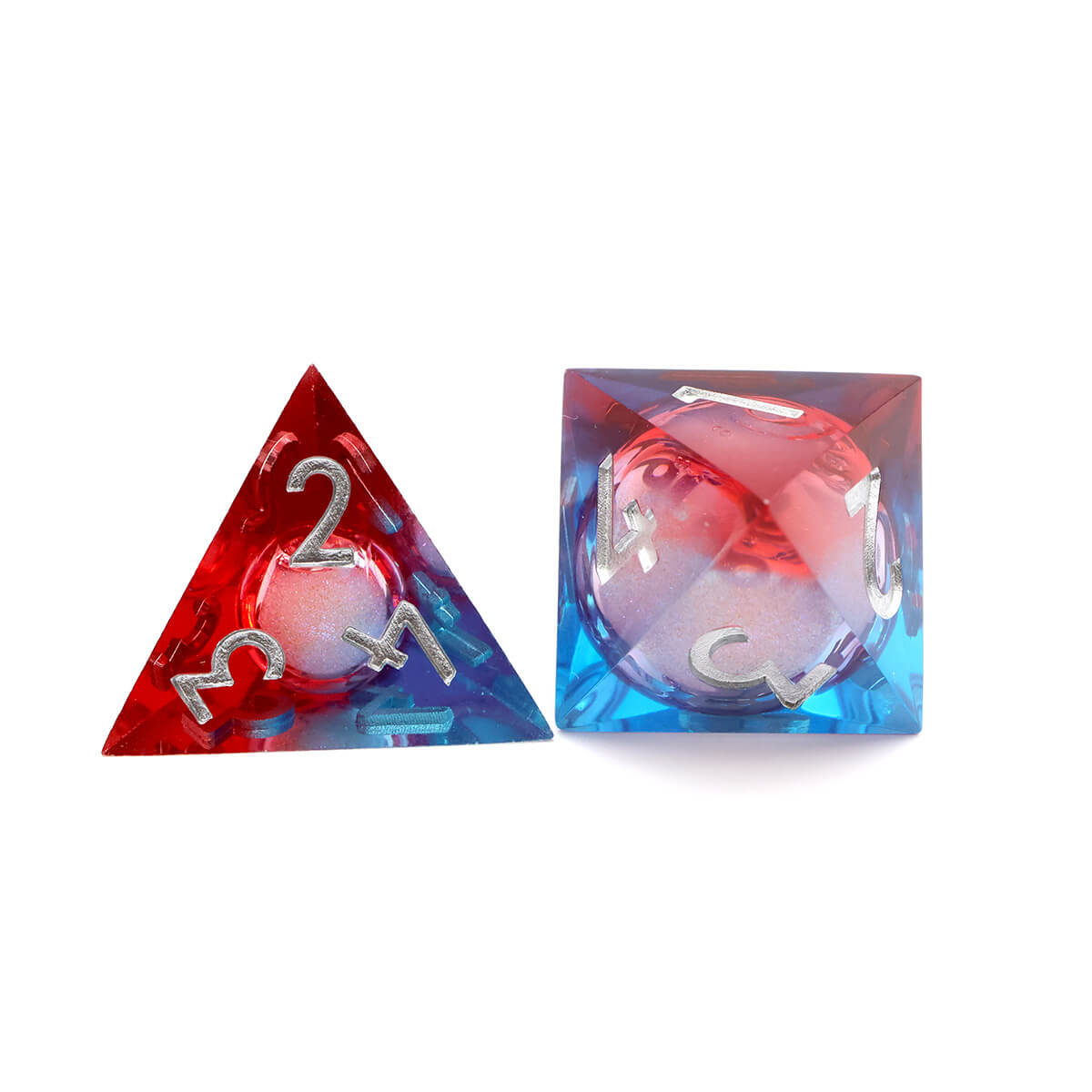 7-Piece Liquid Core Sharp Edge DND Dice Set - Dice of Dragons