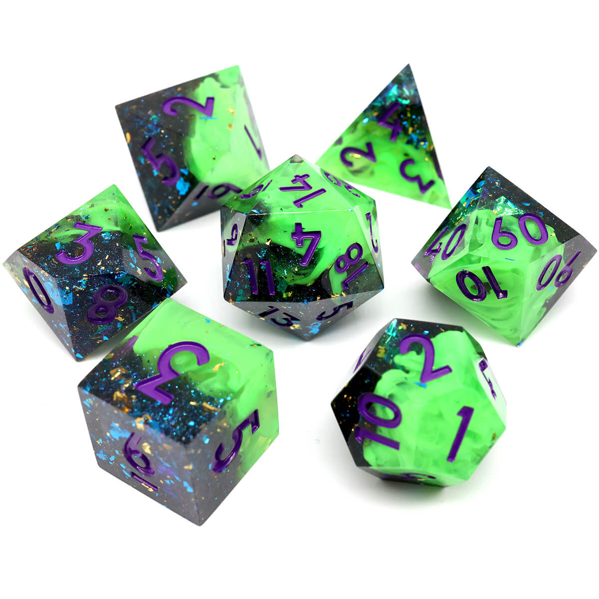 7-Piece Nobility Lady Sharp Edge DND Dice Set - Dice of Dragons