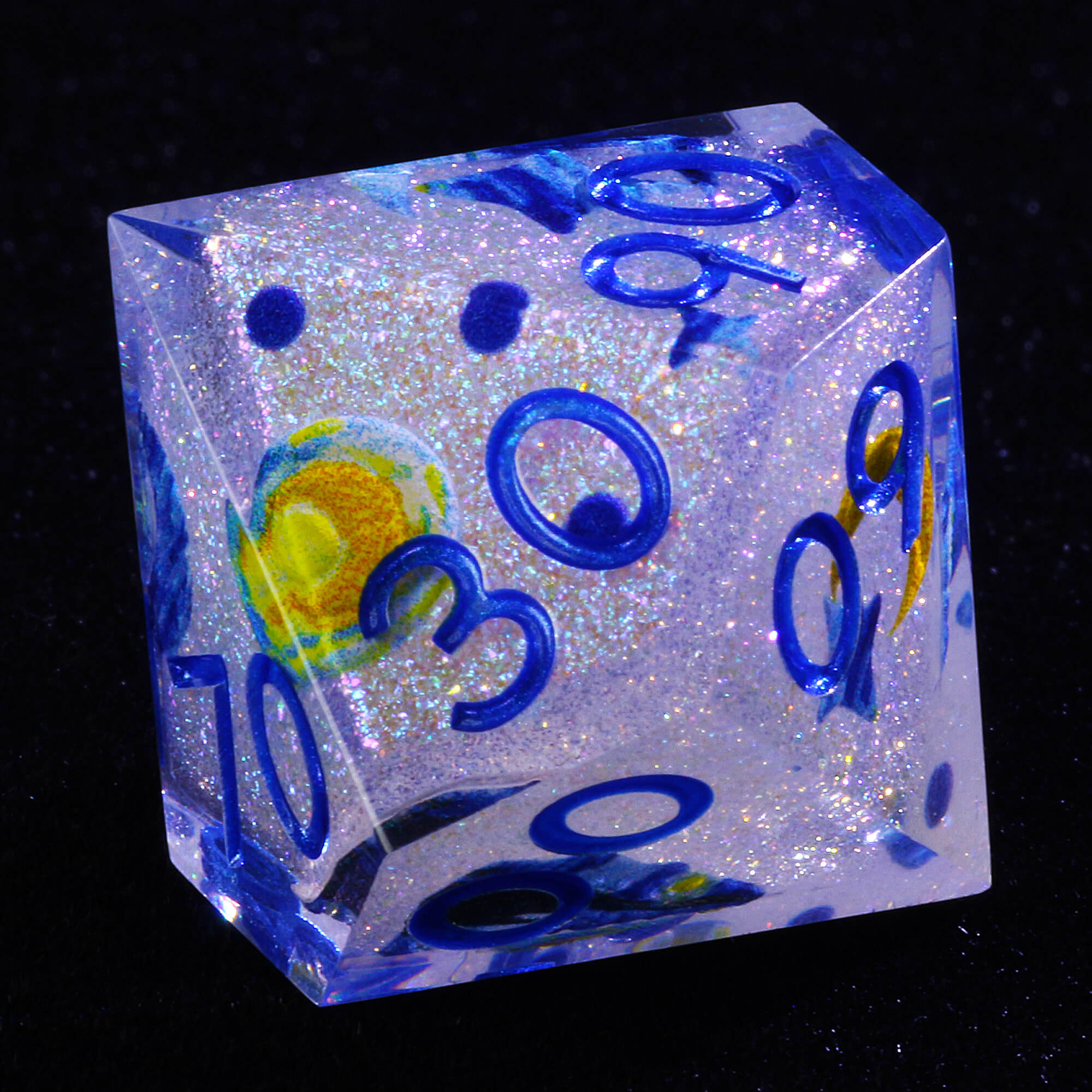 7 Piece Resin Polyhedral D and D Dice Set Shiny the Starry Night-van Gogh - Dice of Dragons