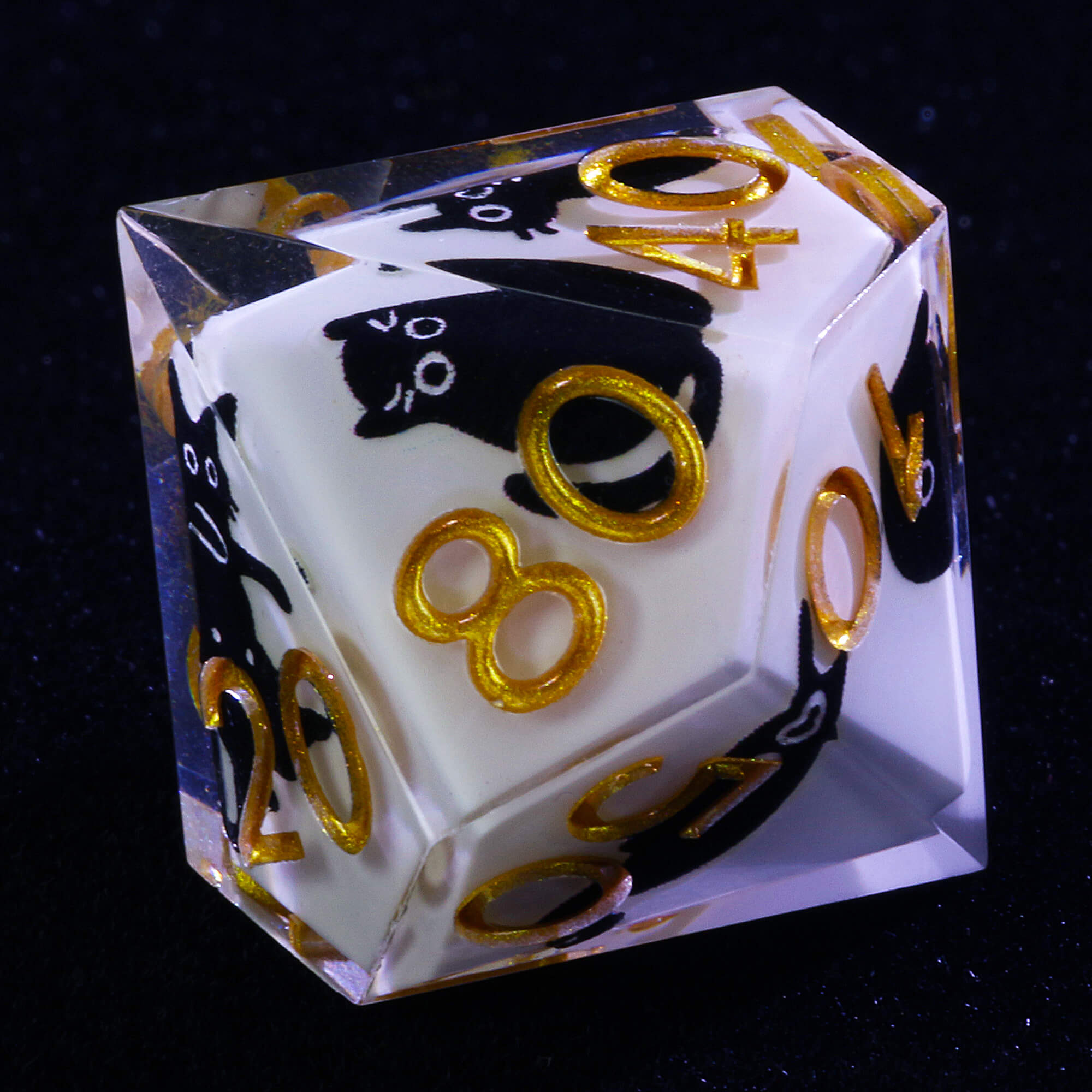 7 Piece Resin Polyhedral Dice Sets DnD Kitten Milk White - Dice of Dragons