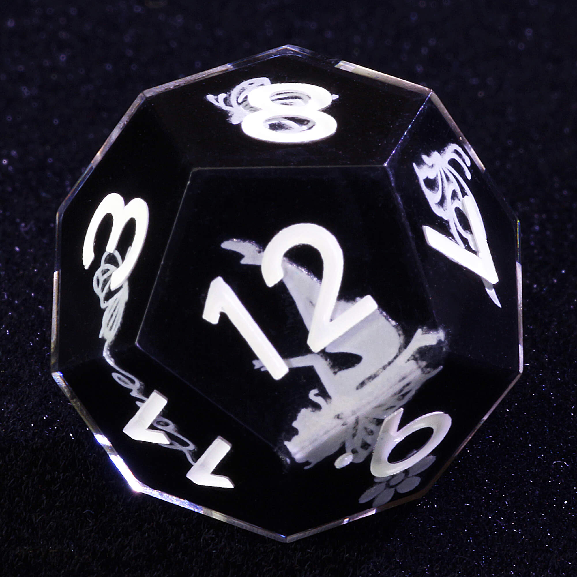 7 Piece Resin Polyhedral Dice Set DD Butterfly Luminous - Dice of Dragons