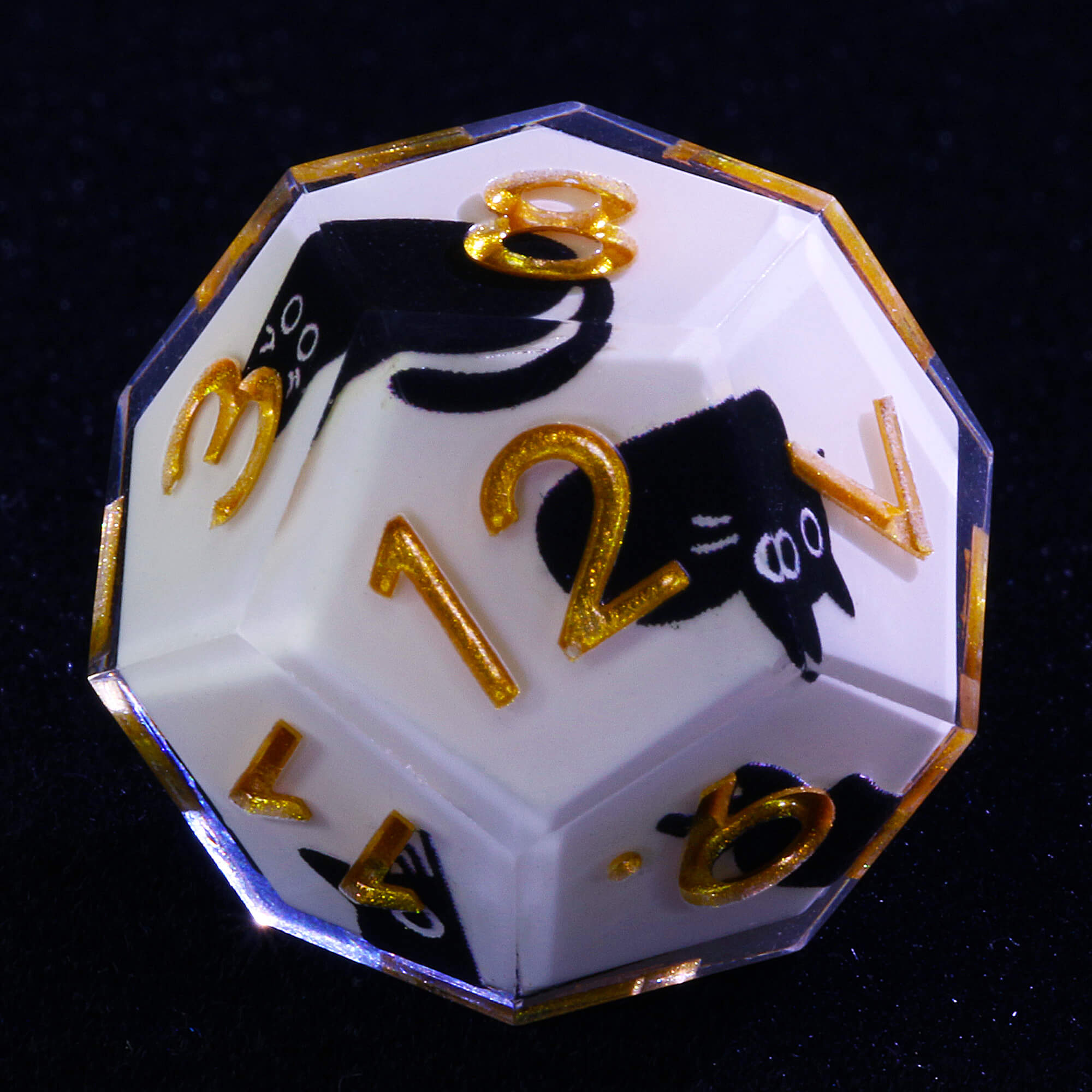 7 Piece Resin Polyhedral Dice Sets DnD Kitten Milk White - Dice of Dragons