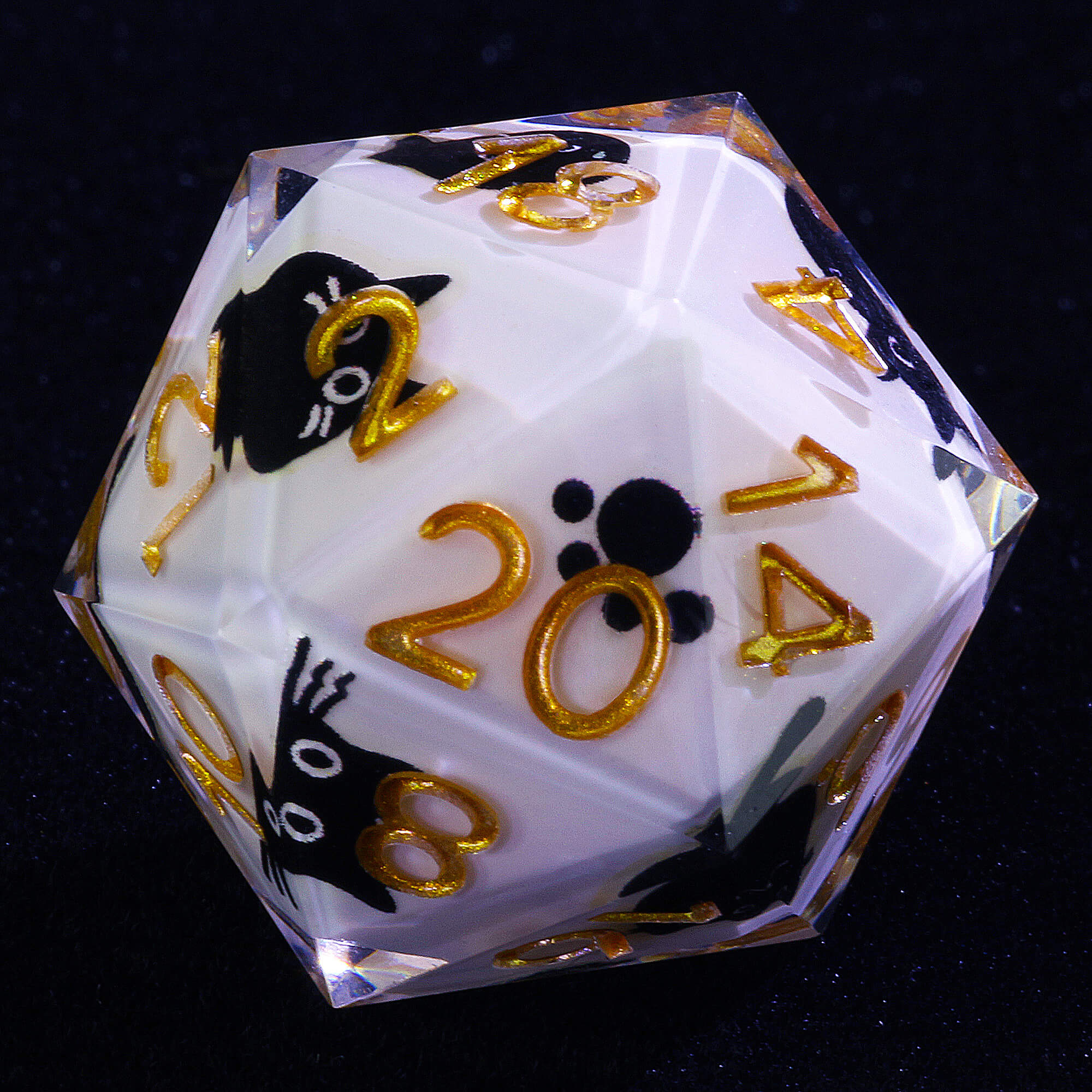 7 Piece Resin Polyhedral Dice Sets DnD Kitten Milk White - Dice of Dragons