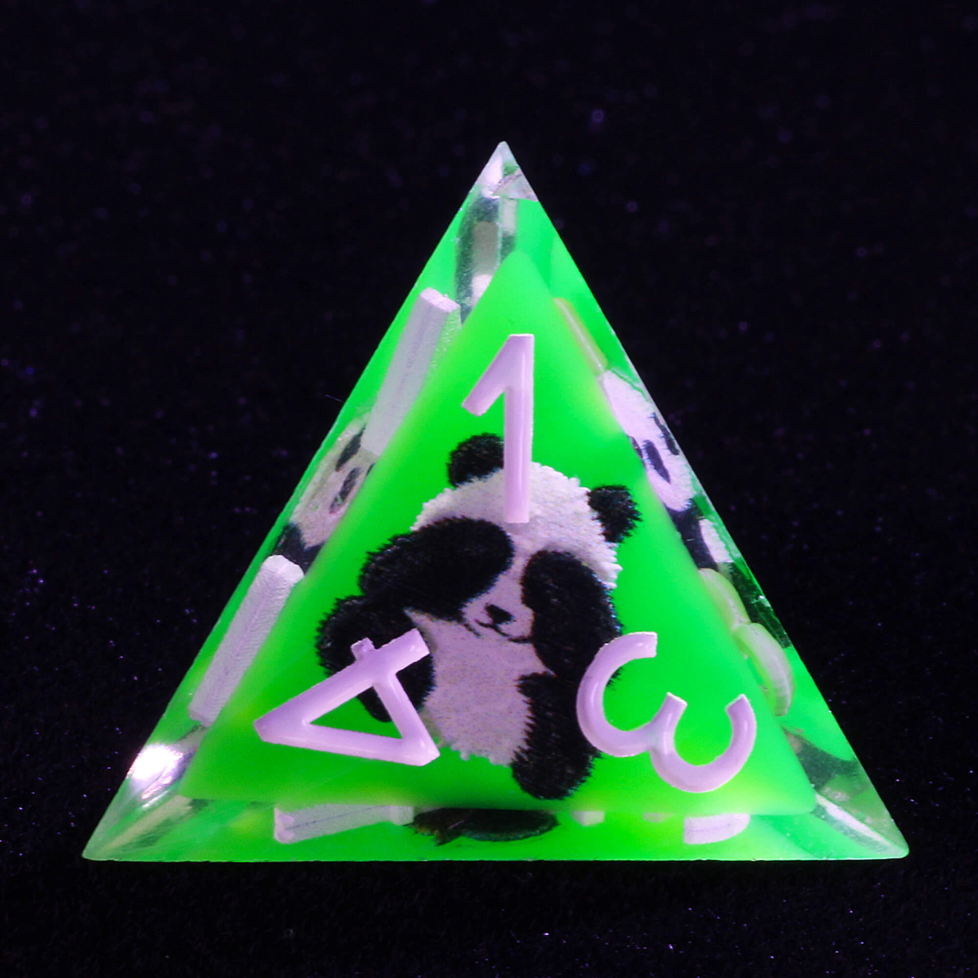 7 Piece Resin Polyhedral Dice Sets DD Panda Green - Dice of Dragons