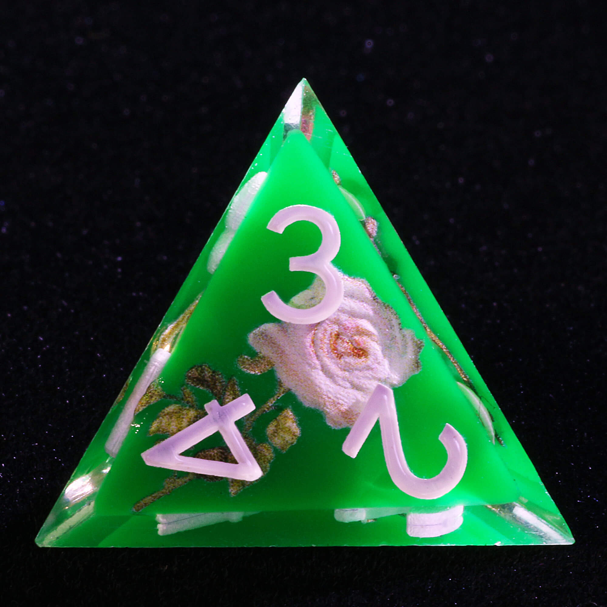 7 Piece Resin Polyhedral Dice Sets D&D Flower Green - Dice of Dragons