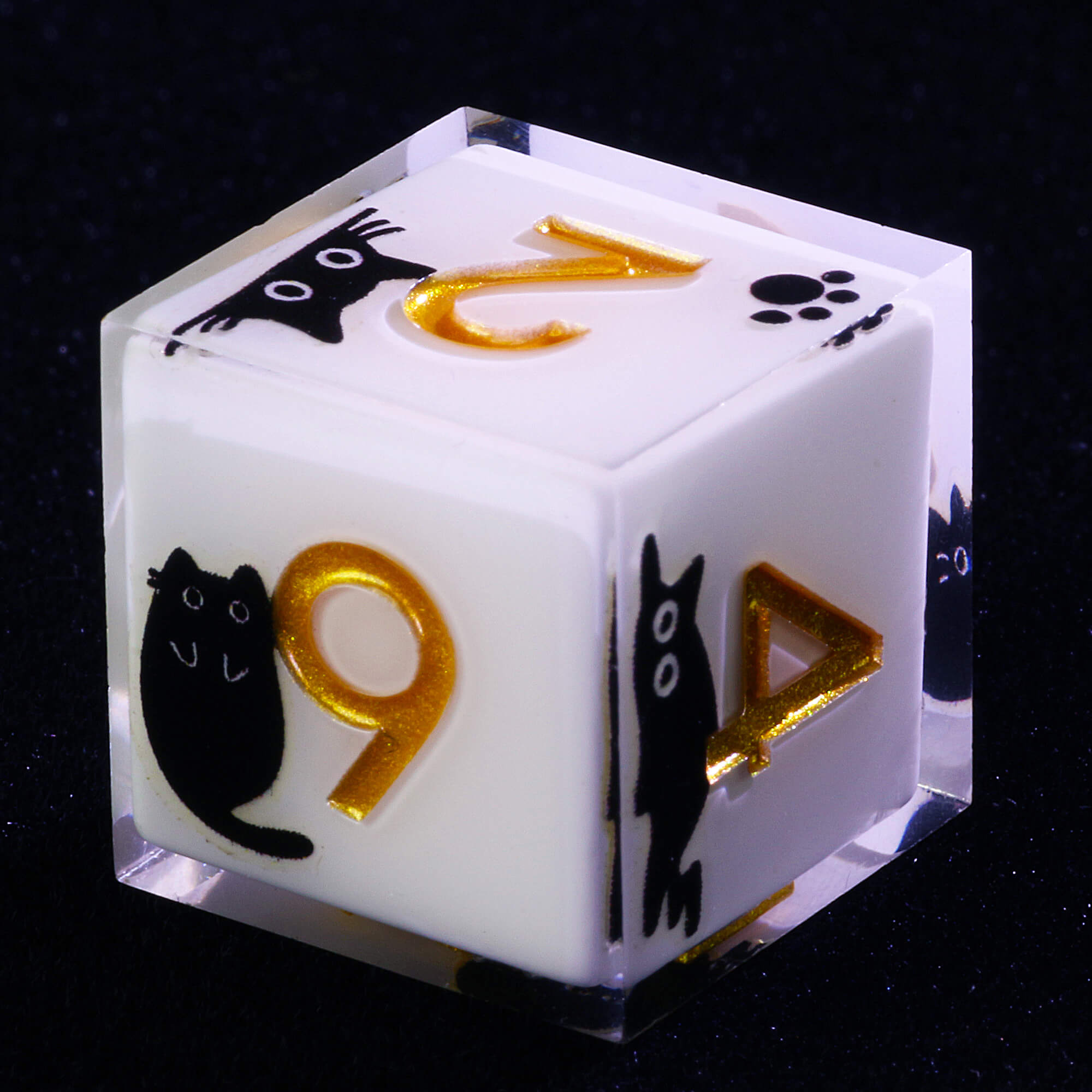 7 Piece Resin Polyhedral Dice Sets DnD Kitten Milk White - Dice of Dragons