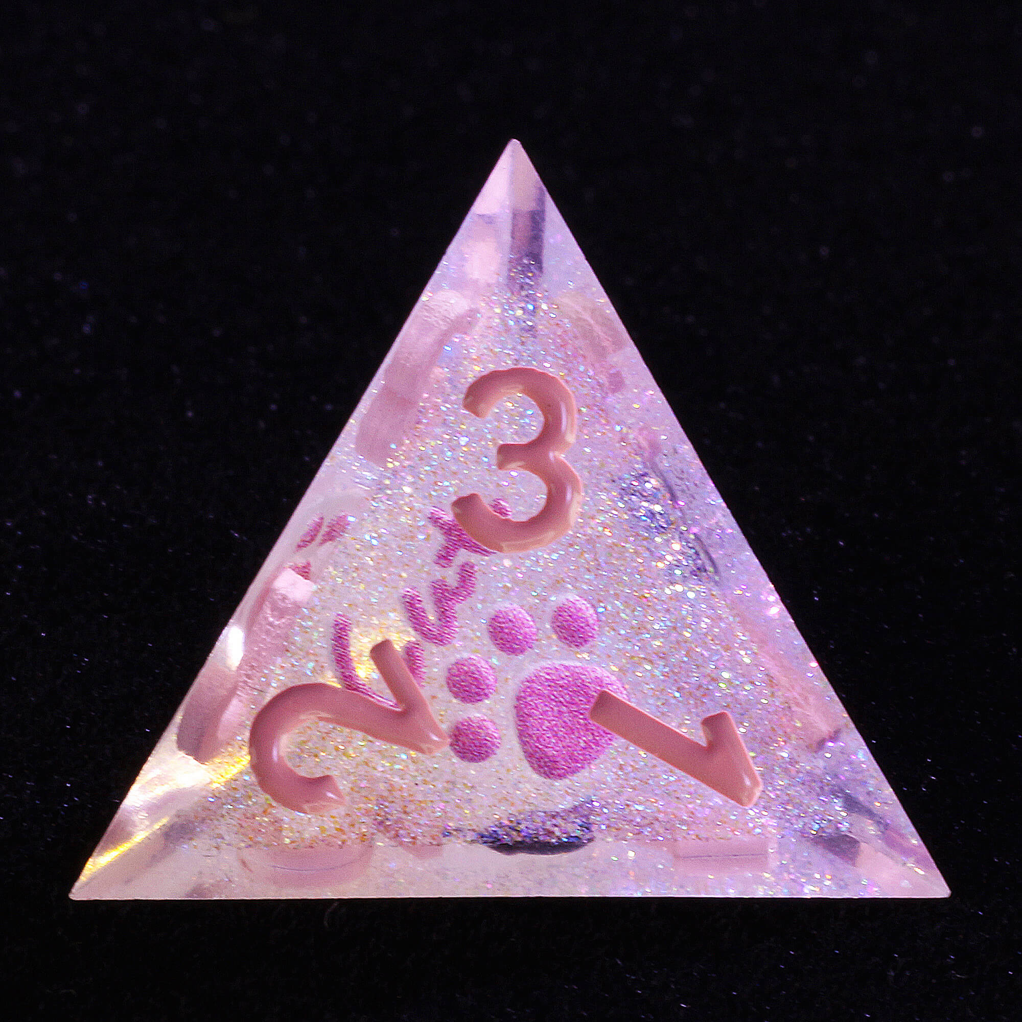 7 Piece Resin Polyhedral DnD Dice Sets Pink Cat Paw - Dice of Dragons