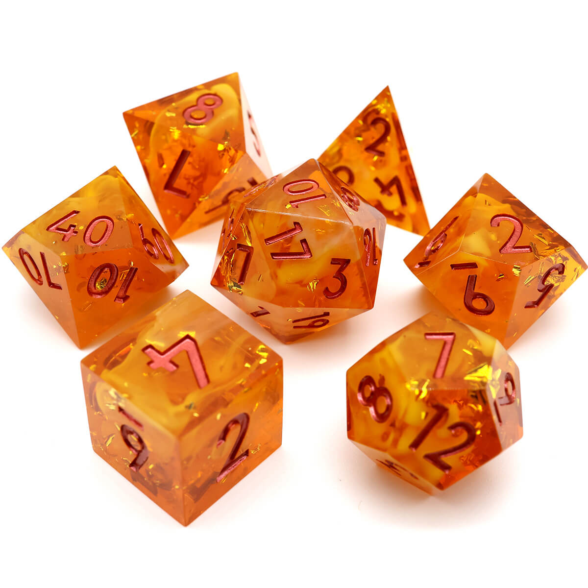 7-Piece Sharp Edge DND Dice Set - Dice of Dragons