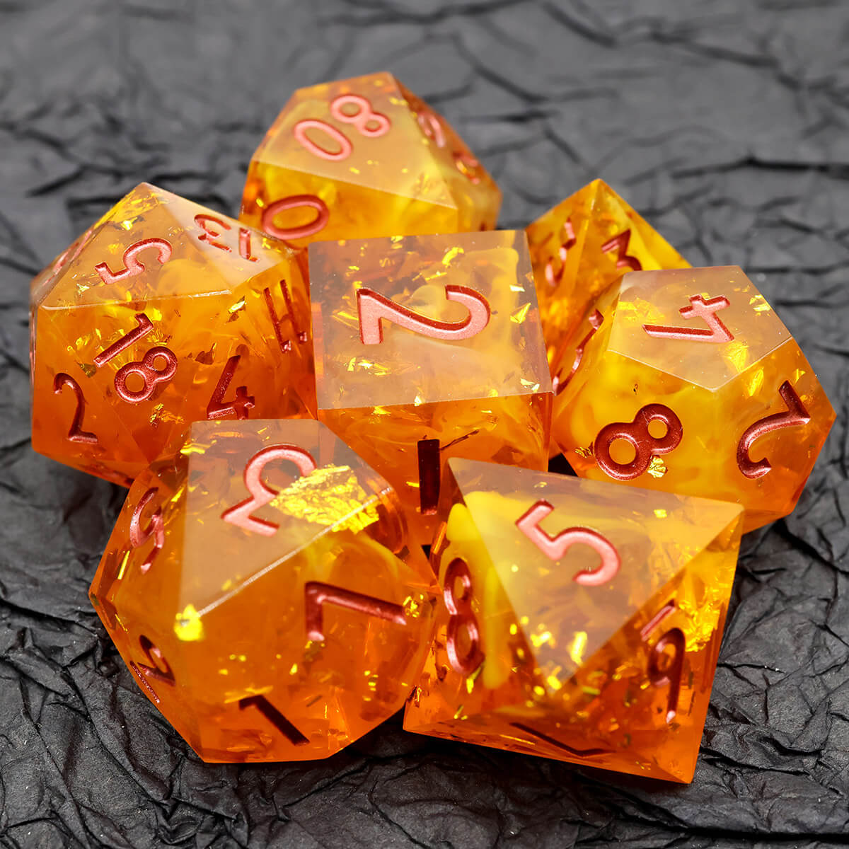 7-Piece Sharp Edge DND Dice Set - Dice of Dragons