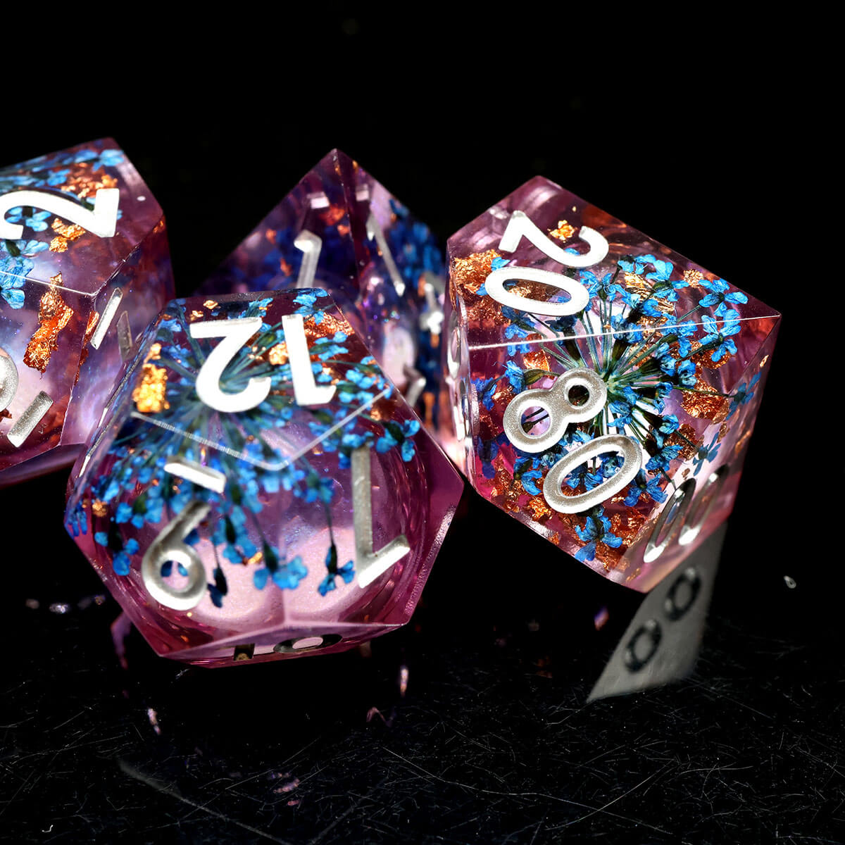 7-Piece Sharp Edge Liquid Core DND Dice Set - Dice of Dragons