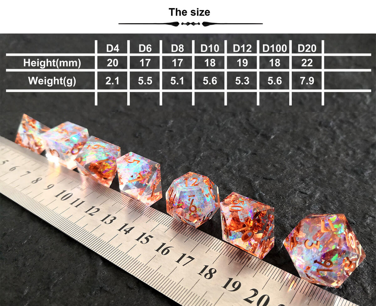 7-Piece Sharp Edge Red Geode DND Dice Set - Dice of Dragons