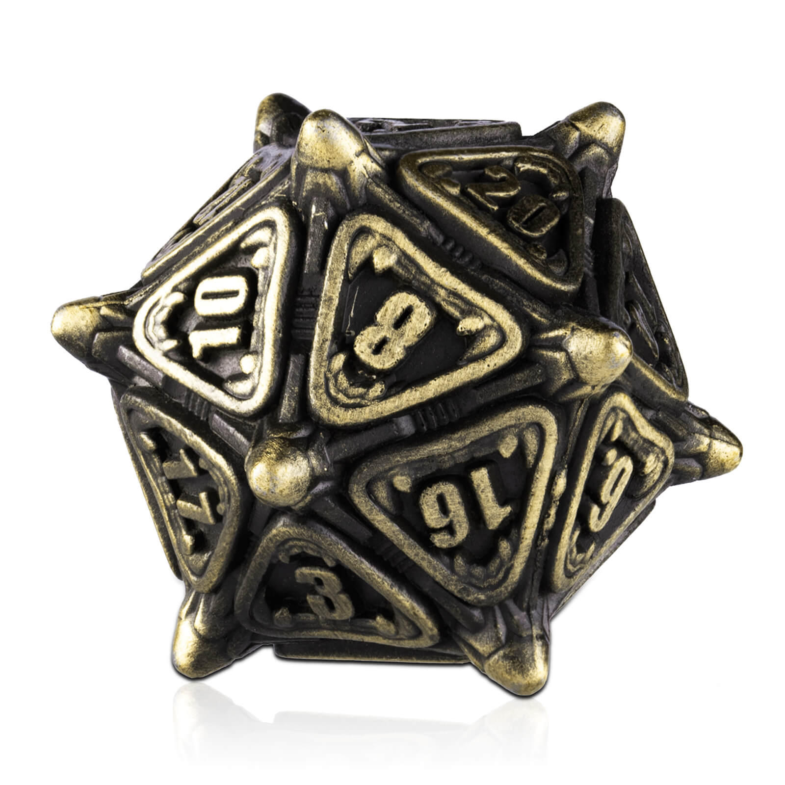 7 Polyhedral Monster Metal Dice Set D and D - Ancient Bronze - Dice of Dragons