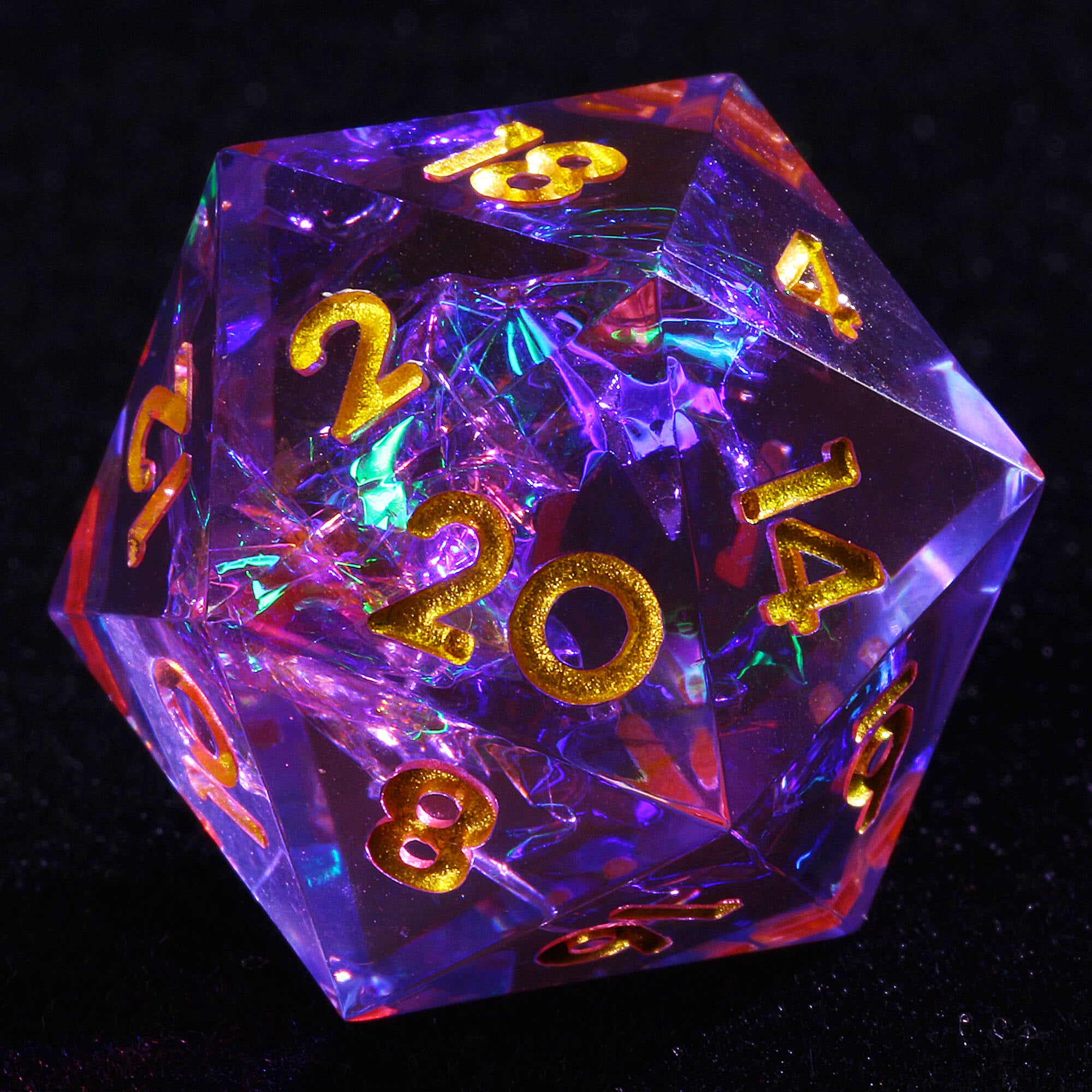 7 Polyhedral Resin D and D Dice Sets Blue Red - Dice of Dragons