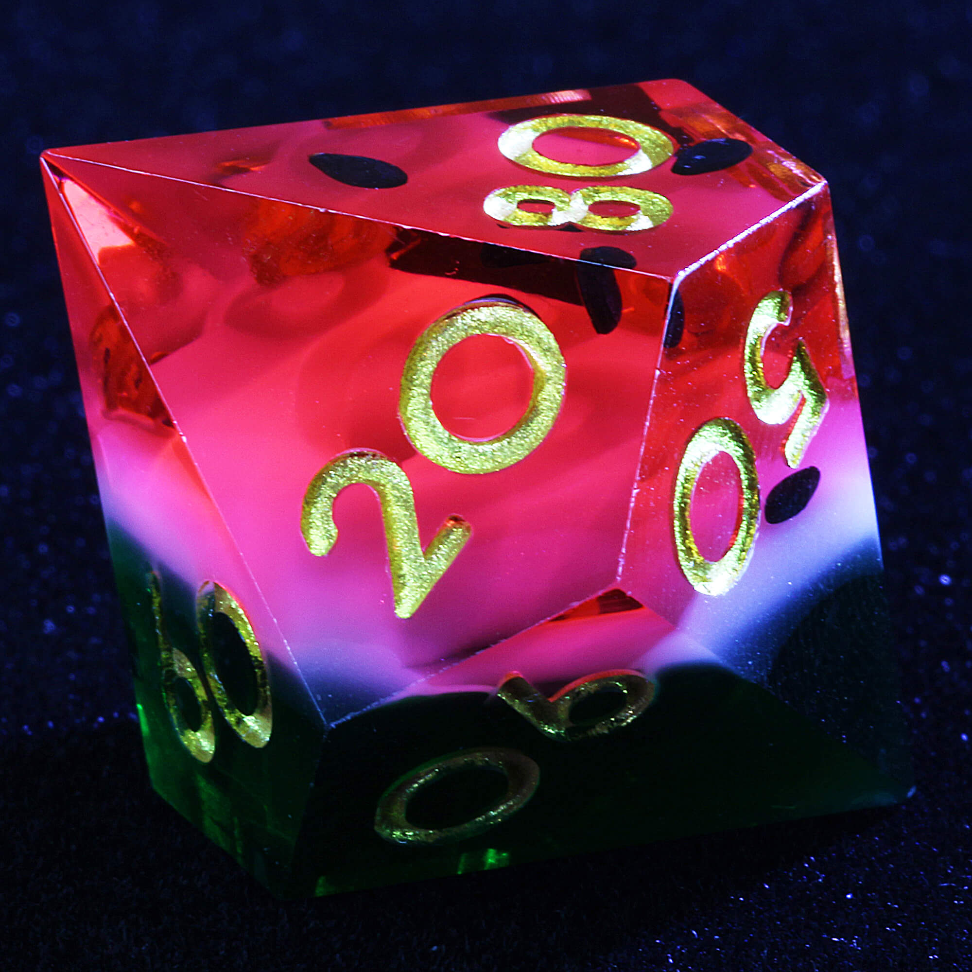 7 Polyhedral Resin Set Dice DD Watermelon Red - Dice of Dragons