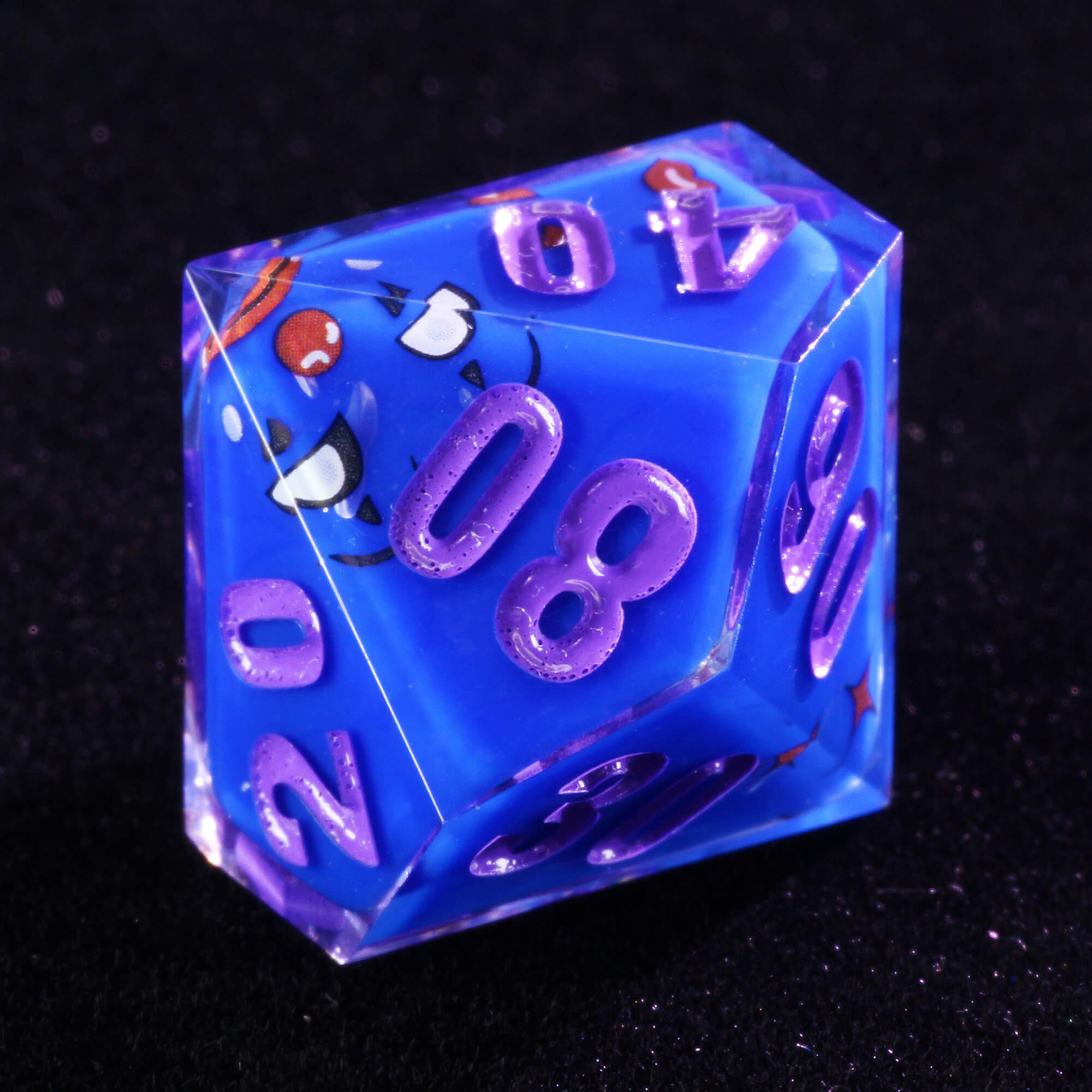 7 Polyhedral Resin D&D Dice Masters Sets Clown Blue - Dice of Dragons