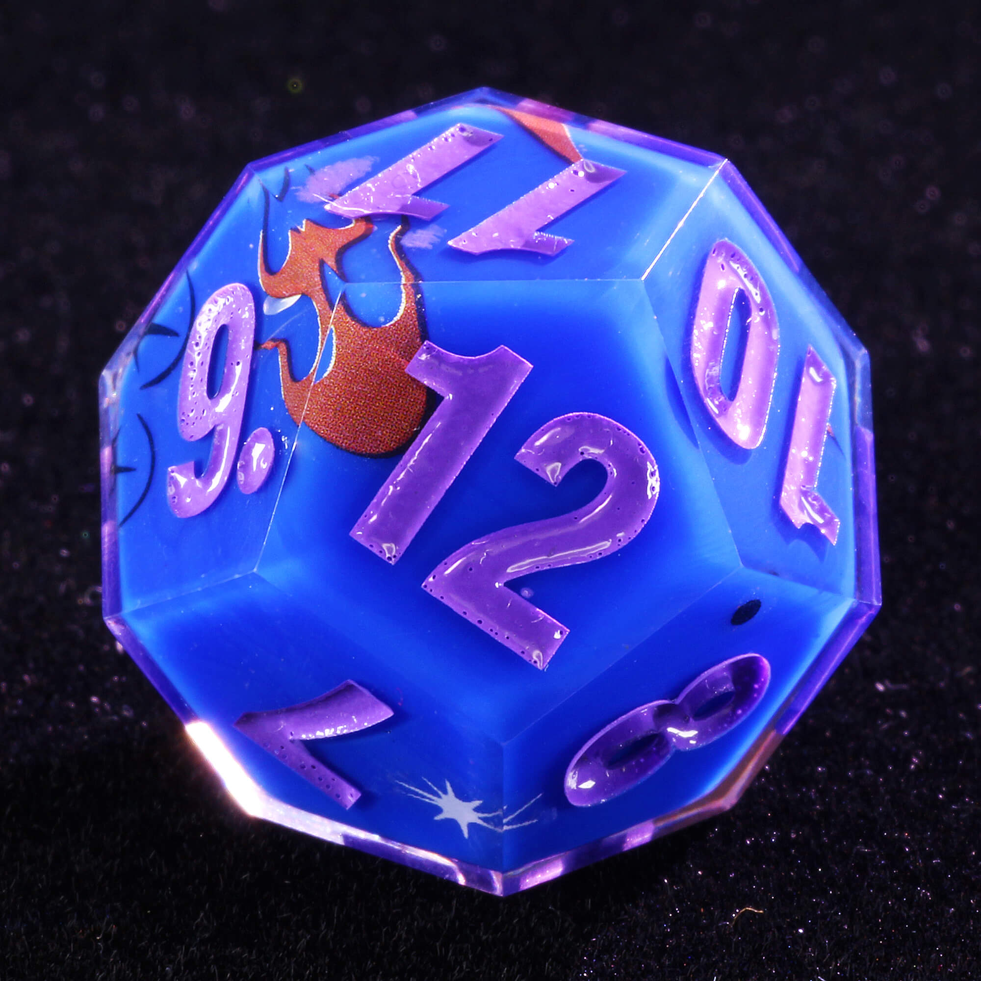 7 Polyhedral Resin D&D Dice Masters Sets Clown Blue - Dice of Dragons