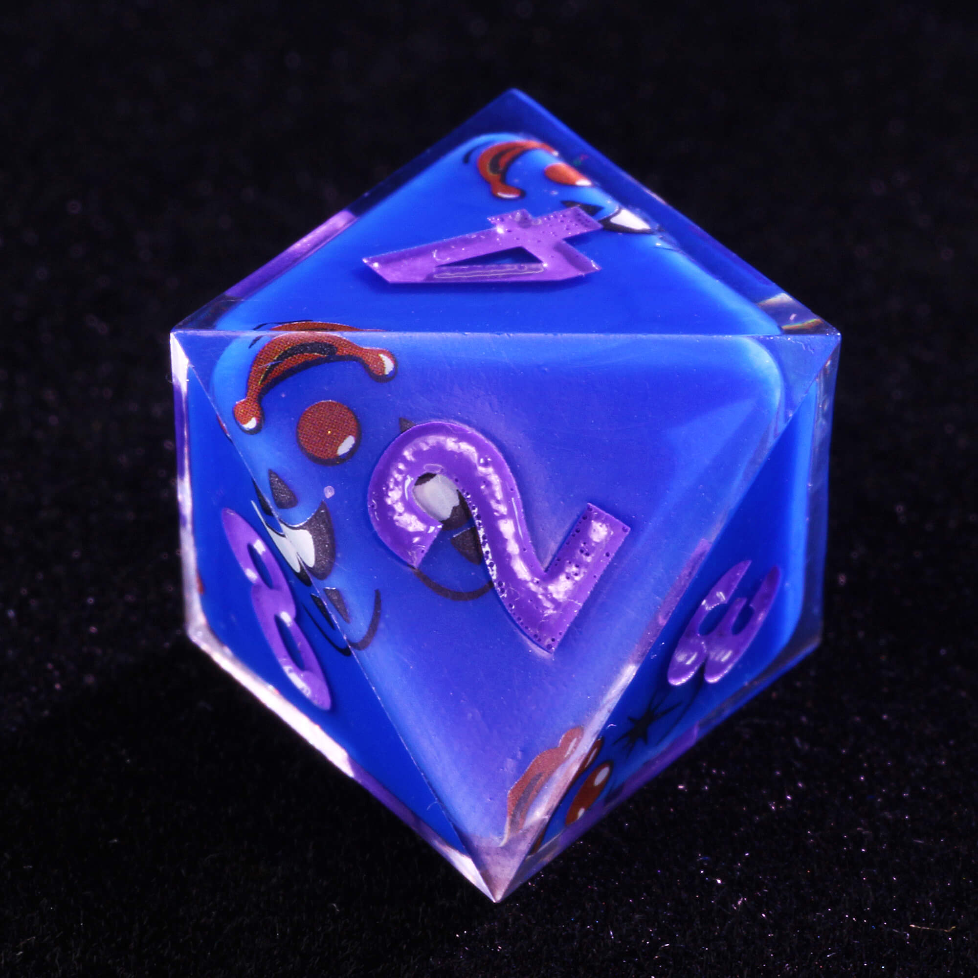 7 Polyhedral Resin D&D Dice Masters Sets Clown Blue - Dice of Dragons