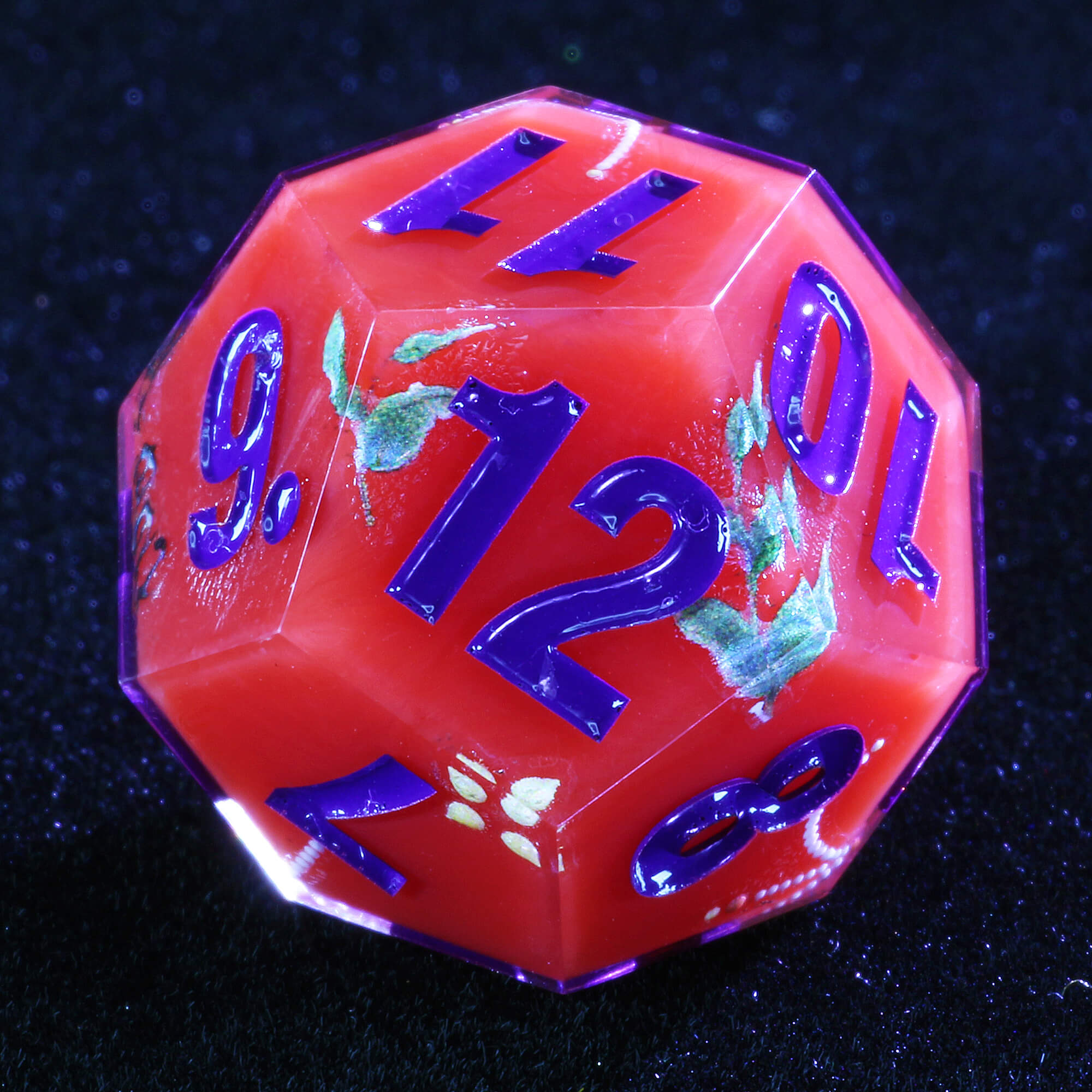 7 Polyhedral Resin Die Dice Sets DD Flower Red - Dice of Dragons