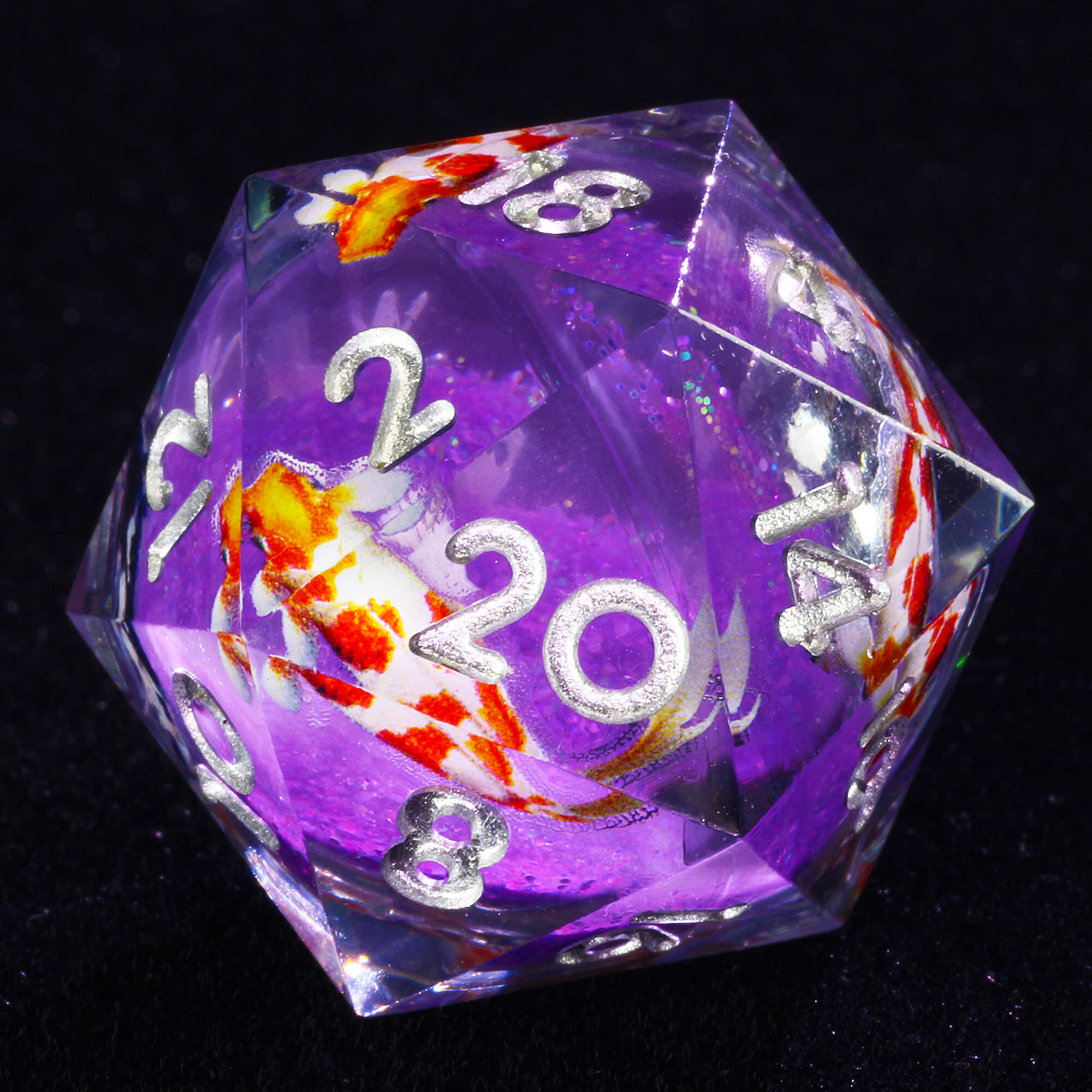 7 Polyhedral Resin Liquid Core DD Dice Sets Fish - Dice of Dragons