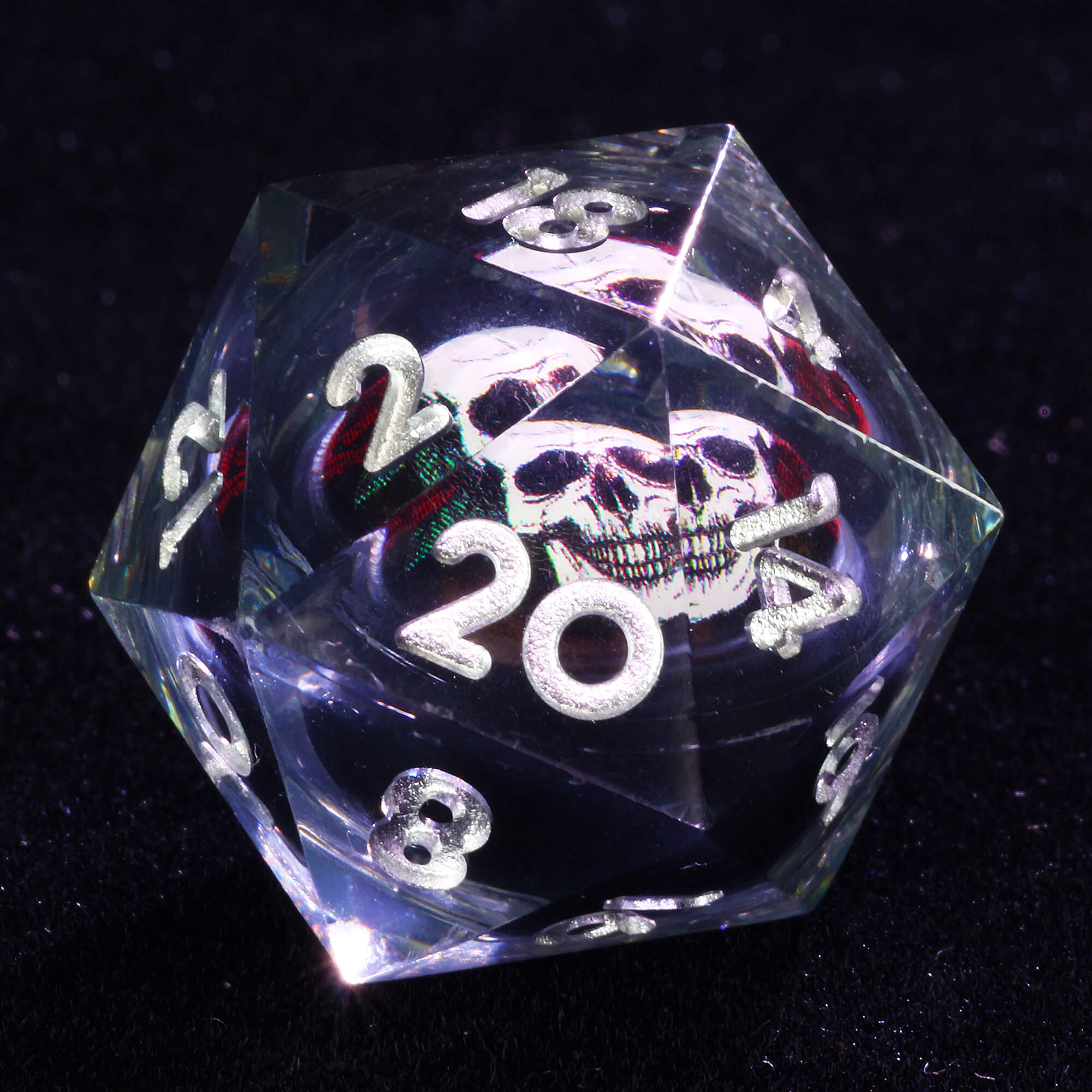 7 Polyhedral Skull Liquid Core DnD Dice Set - Dice of Dragons