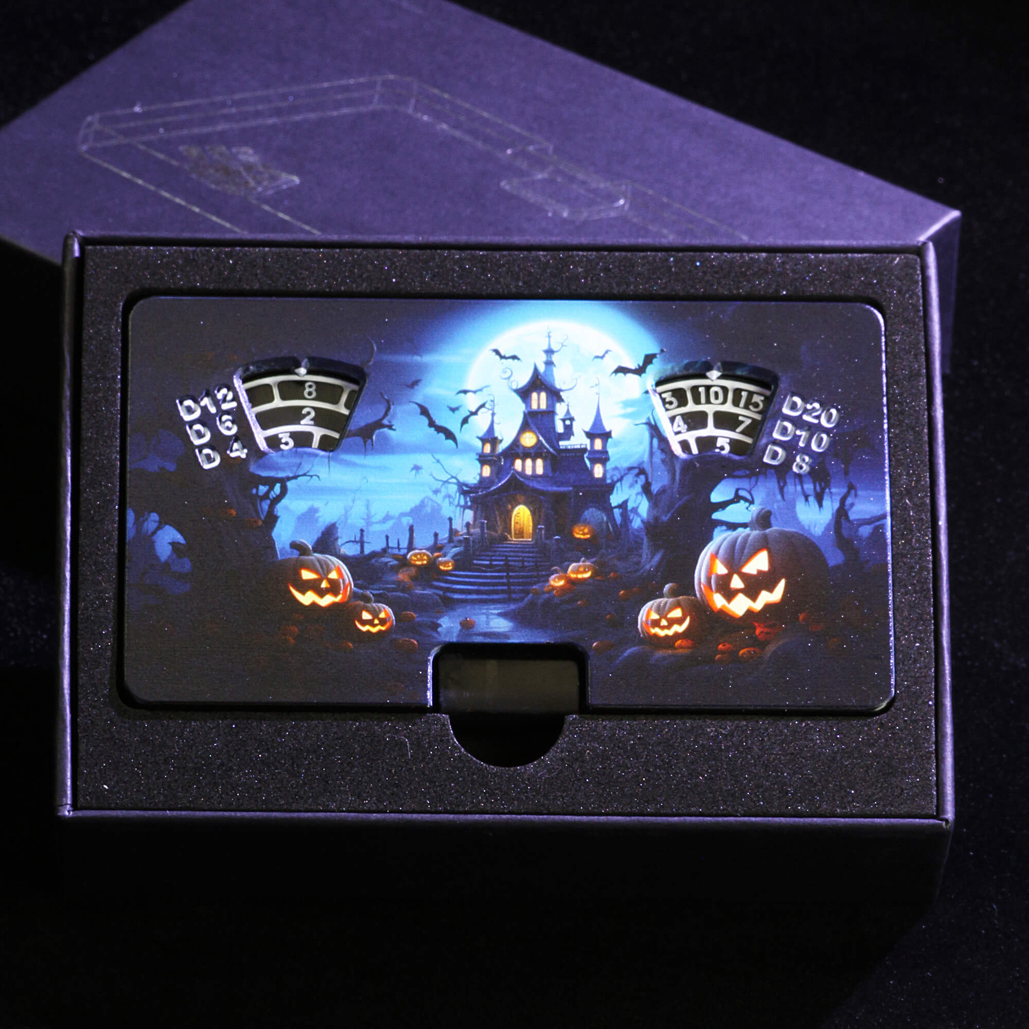 7 in 1 Card Button Spinning DnD Metal Dice Box Roulette Game - Dice of Dragons