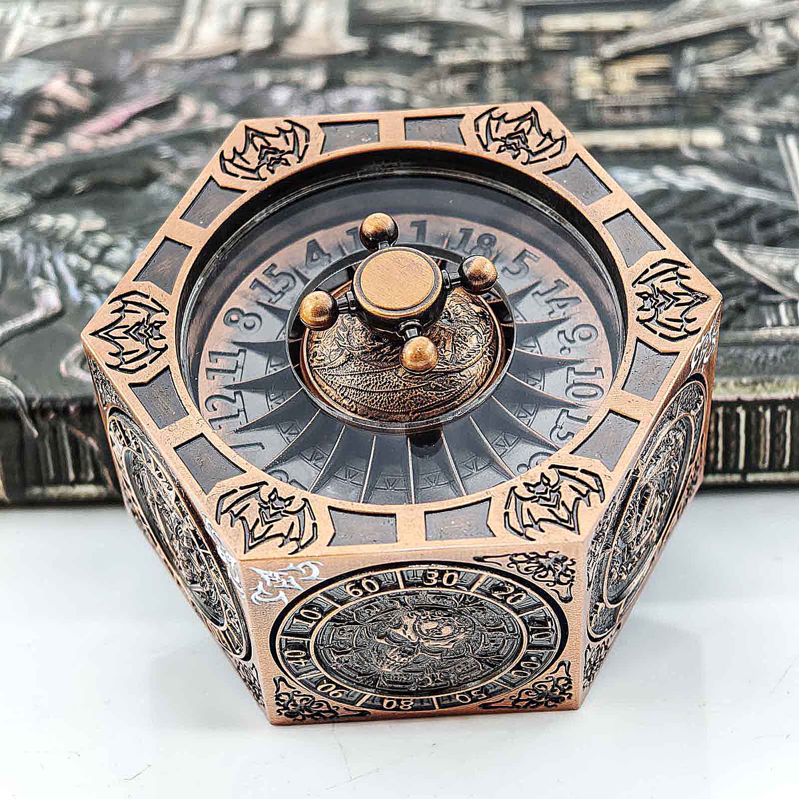 7 in 1 Odin and the Raven Bat Cthulhu Dragon Metal DnD Roulette Wheel Dice 8-sided - Dice of Dragons