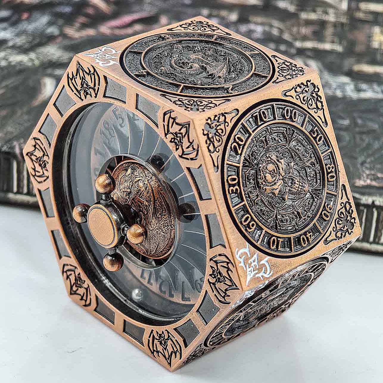 7 in 1 Odin and the Raven Bat Cthulhu Dragon Metal DnD Roulette Wheel Dice 8-sided - Dice of Dragons