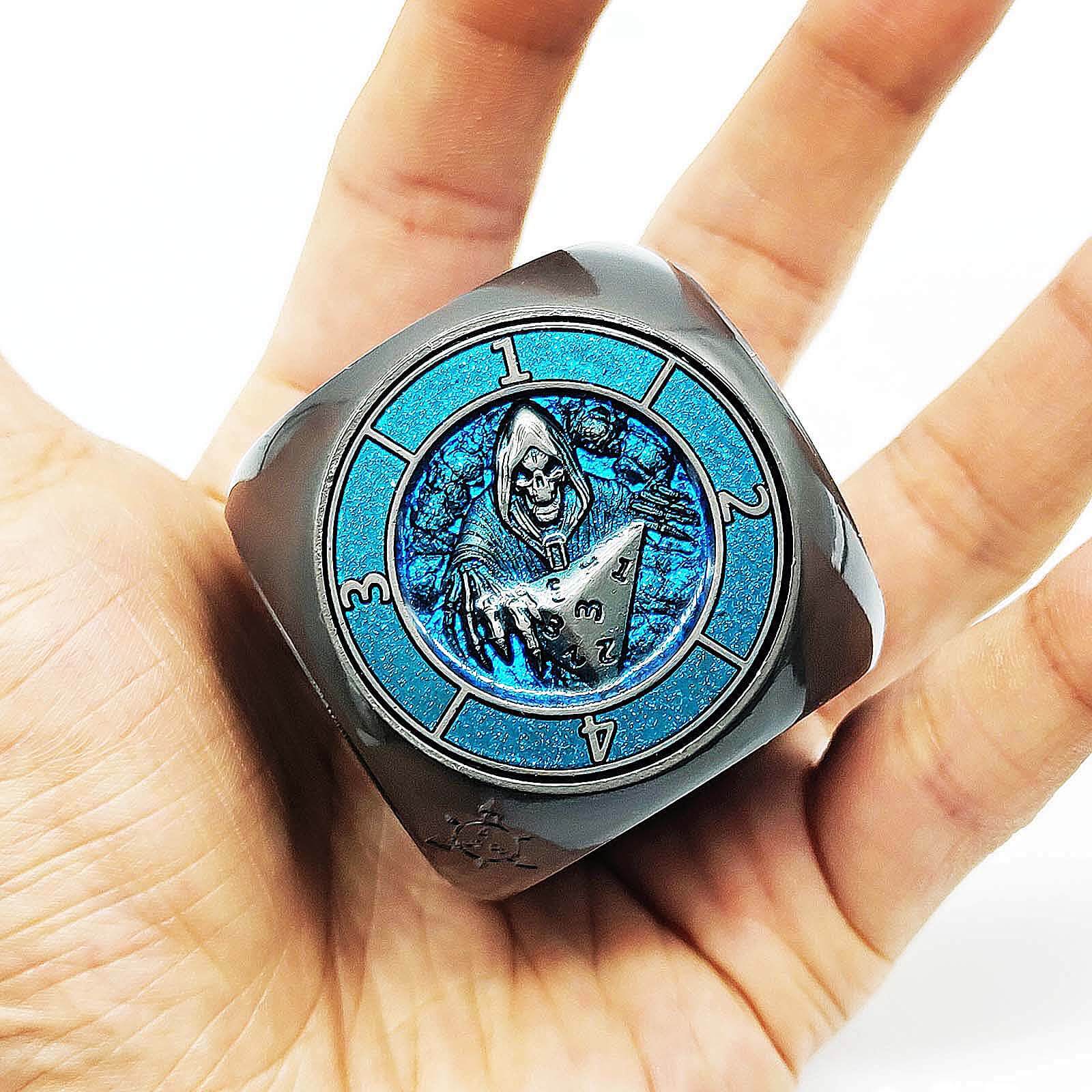7 in 1 Rounded Cube 6-sided Rotating DND Metal Dice