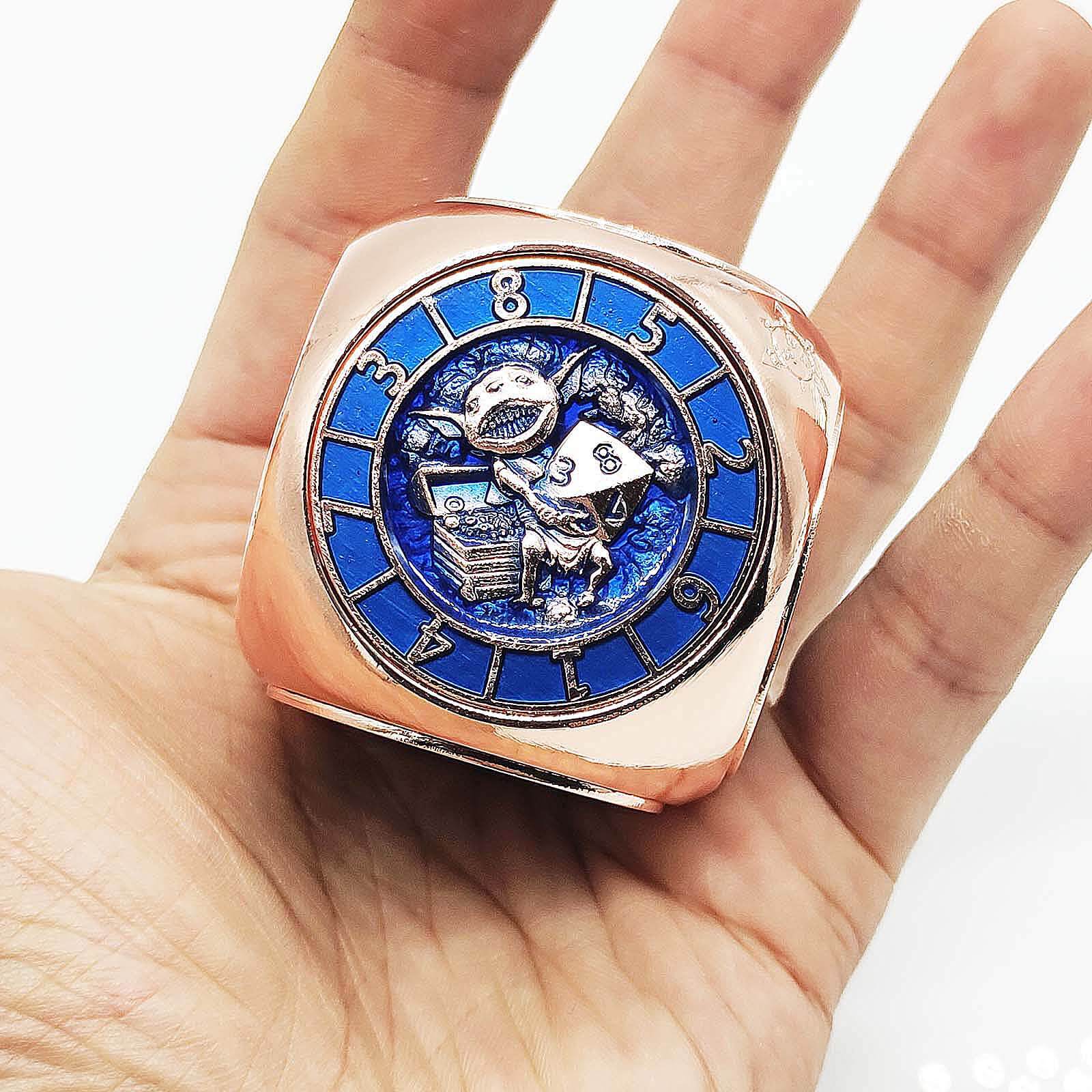 7 in 1 Rounded Cube 6-sided Rotating DND Metal Dice
